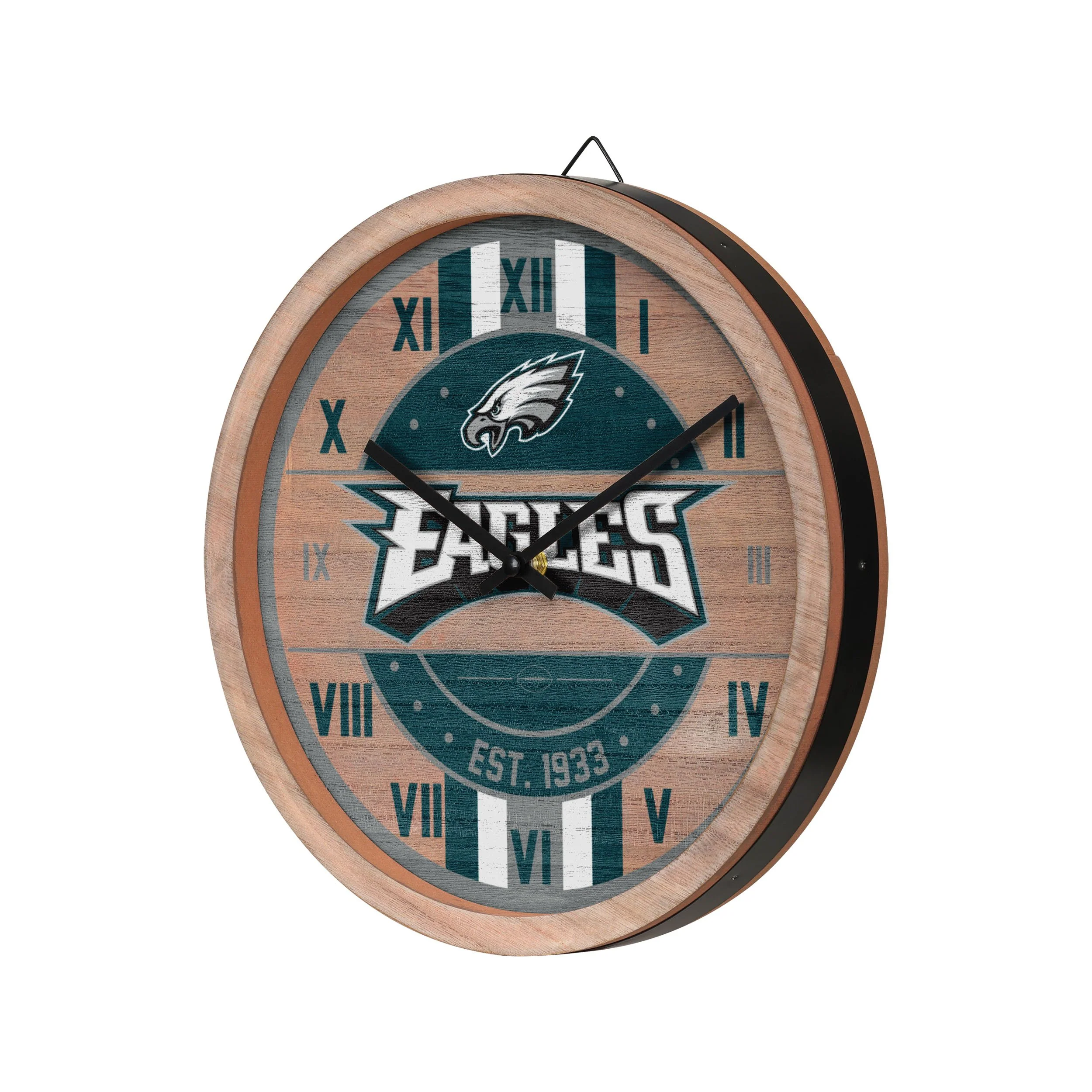 Philadelphia Eagles NFL Barrel Wall Clock - Image 2