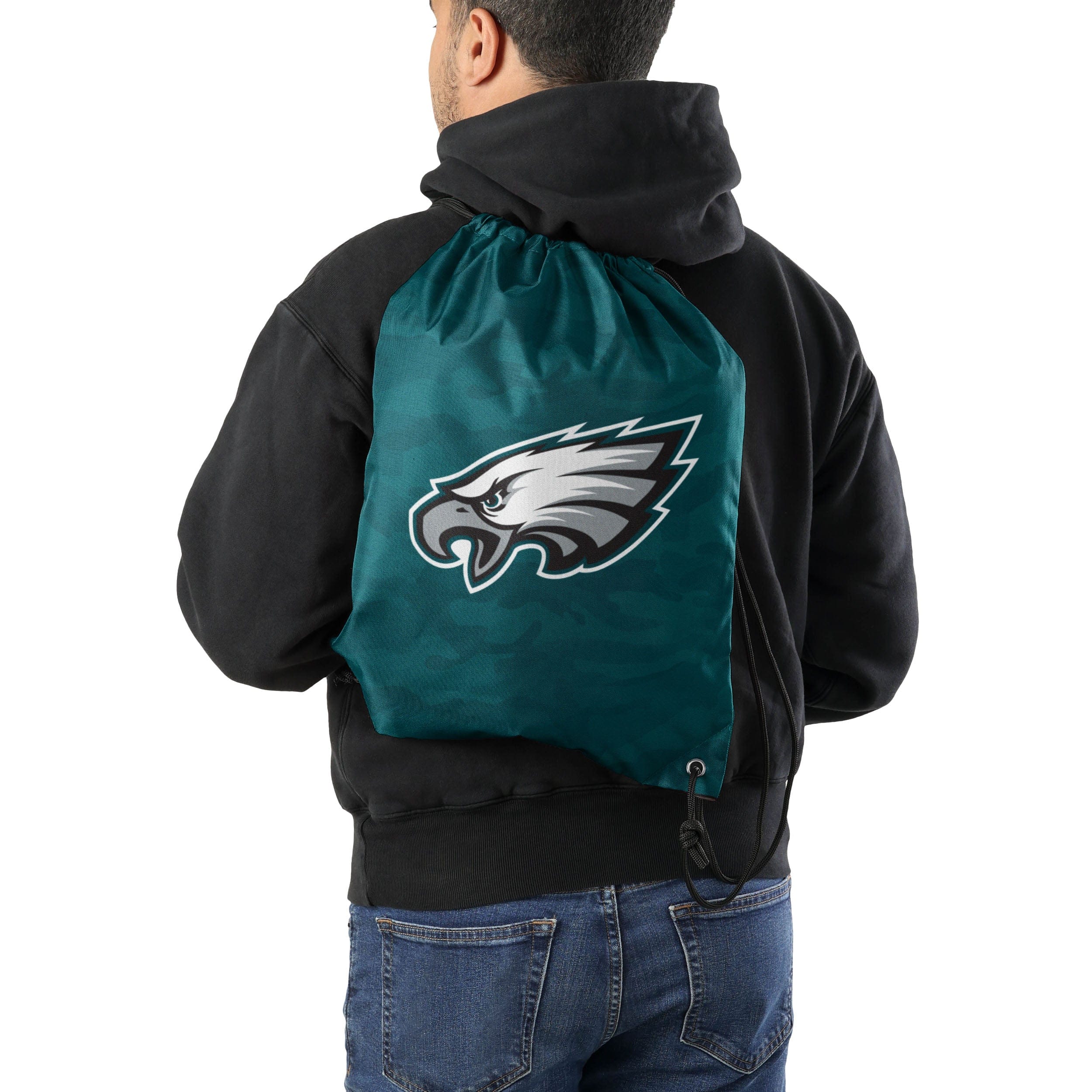Philadelphia Eagles NFL Big Logo Camo Drawstring Backpack - Image 2