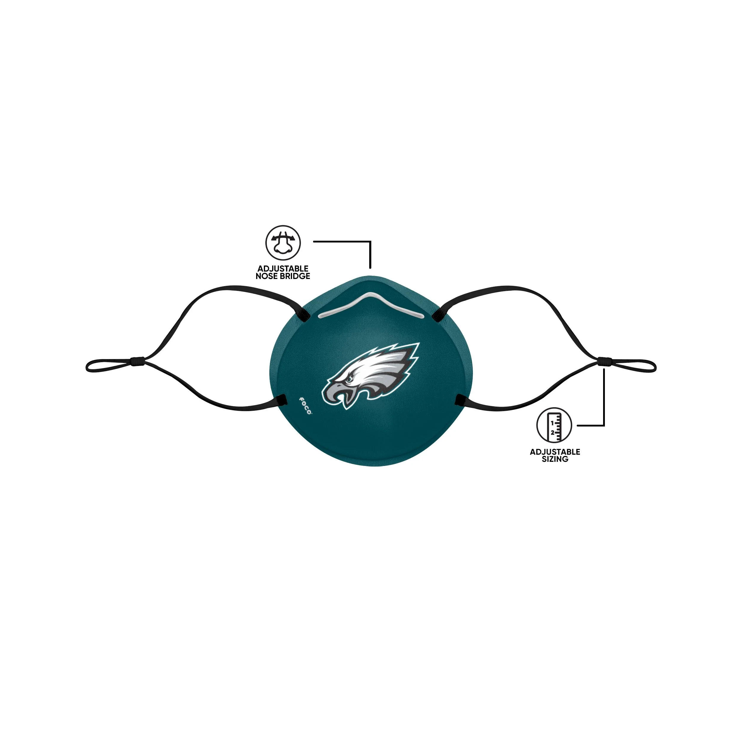 Philadelphia Eagles NFL Big Logo Cone Face Cover - Image 3