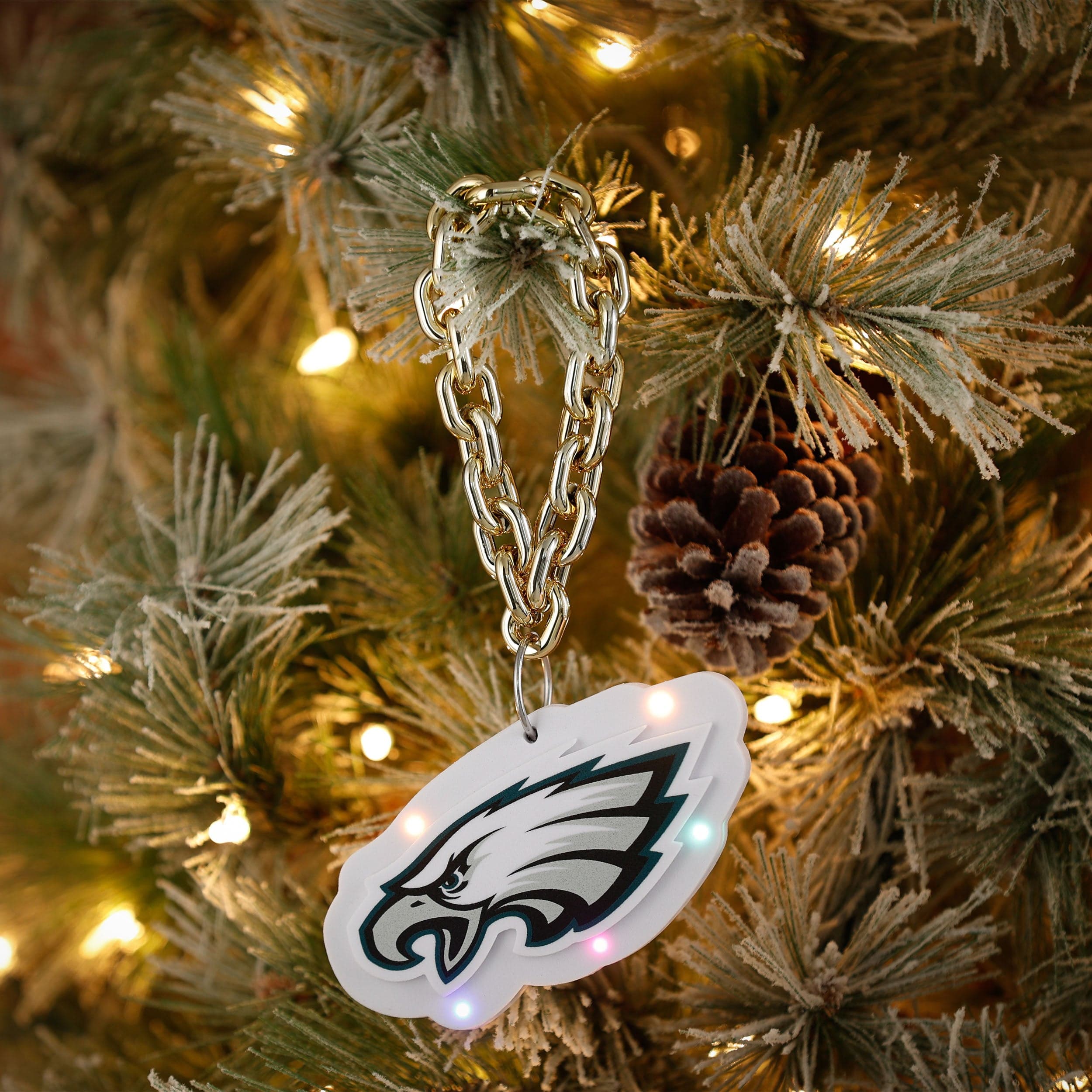 Philadelphia Eagles NFL Big Logo Light Up Chain Ornament - Image 3