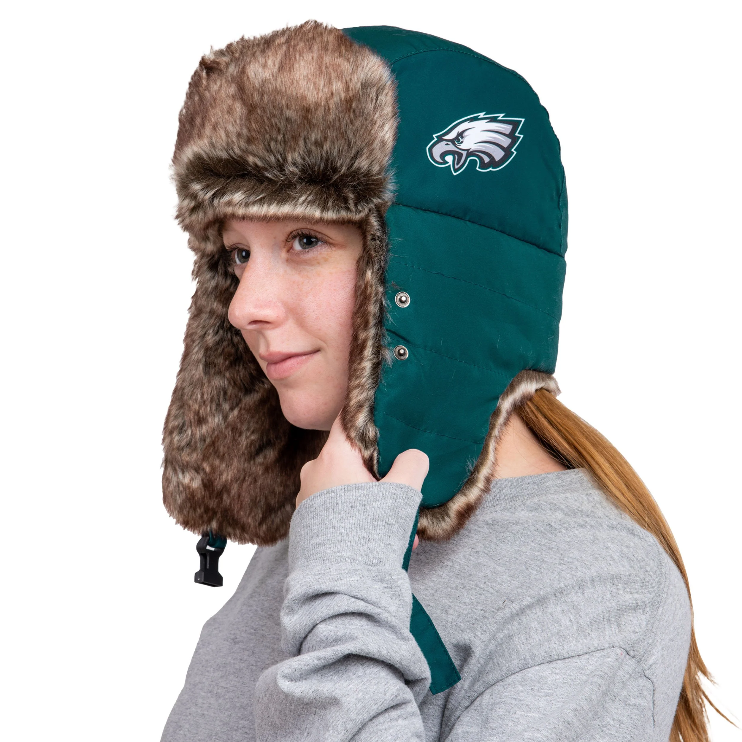 Philadelphia Eagles NFL Big Logo Trapper Hat With Face Cover - Image 3