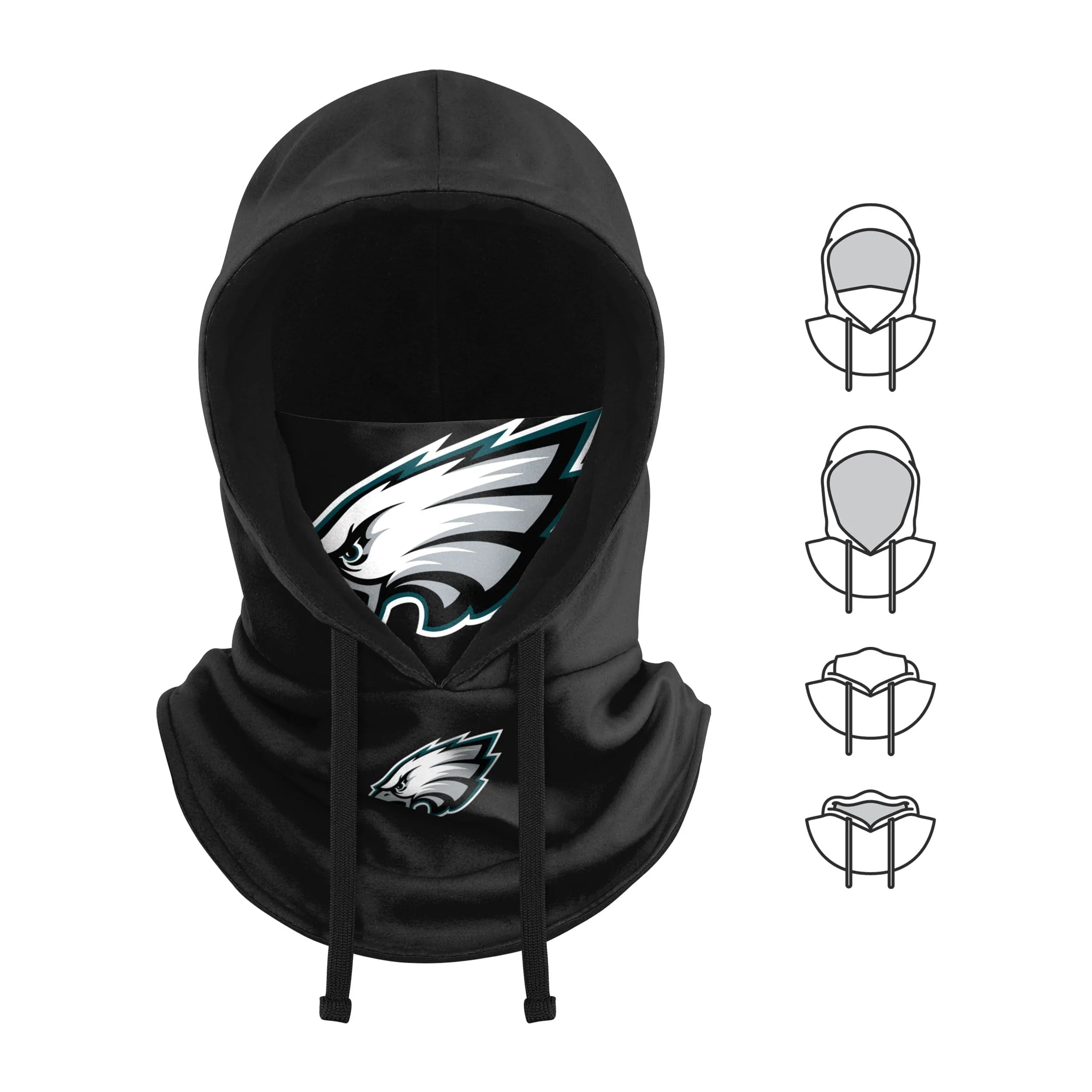 Philadelphia Eagles NFL Black Drawstring Hooded Gaiter - Image 5
