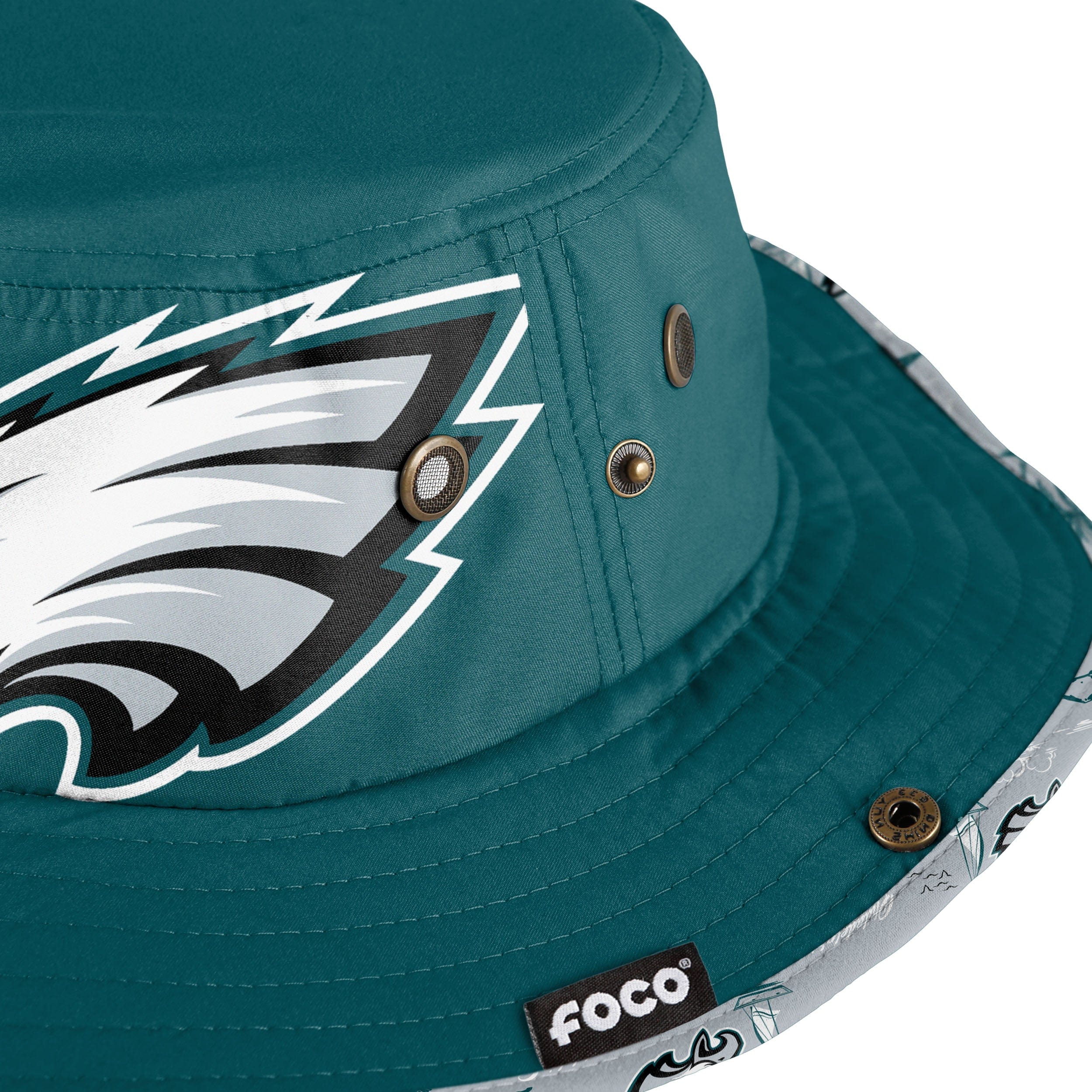 Philadelphia Eagles NFL Cropped Big Logo Hybrid Boonie Hat - Image 4