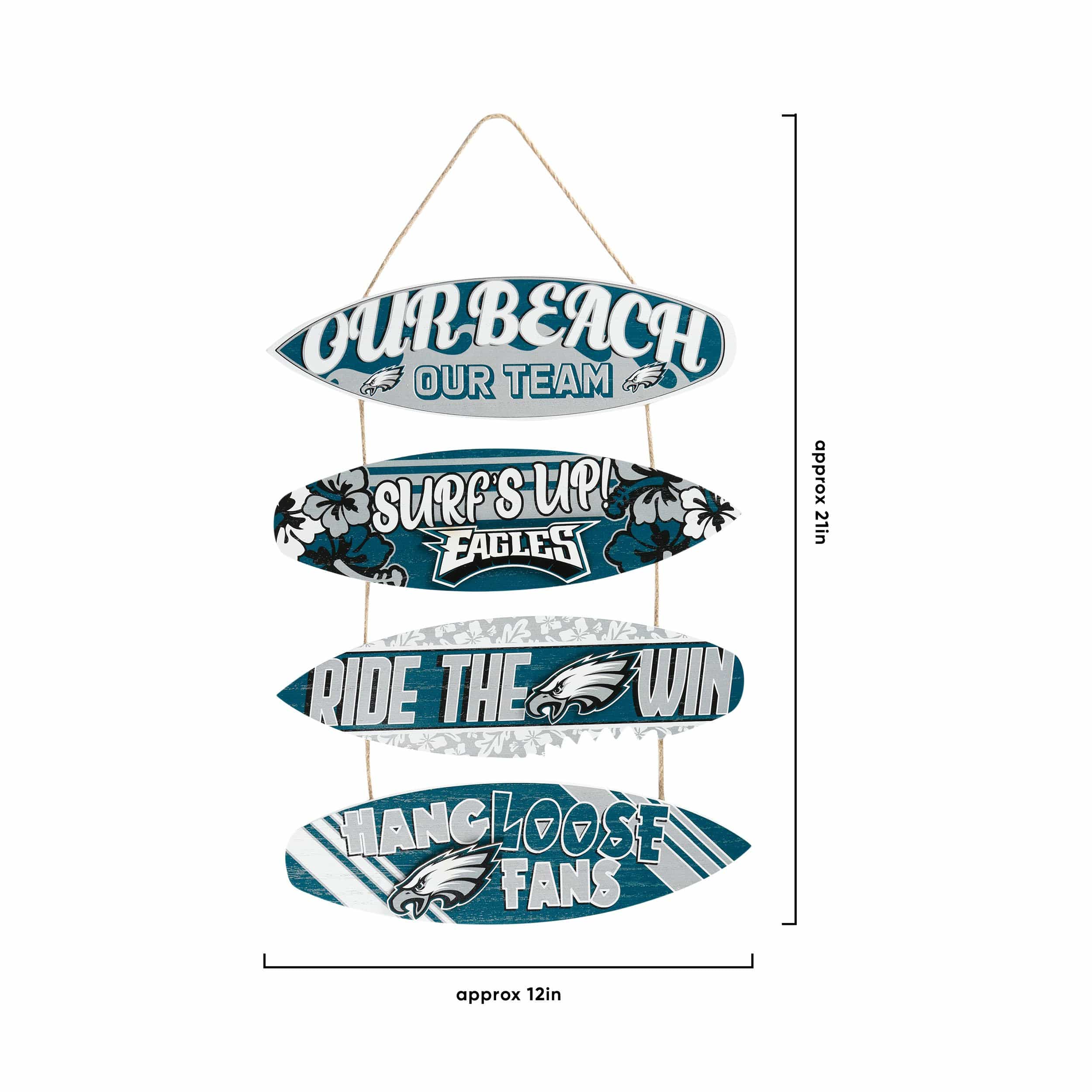 Philadelphia Eagles NFL Fancave Surfboard Sign - Image 3