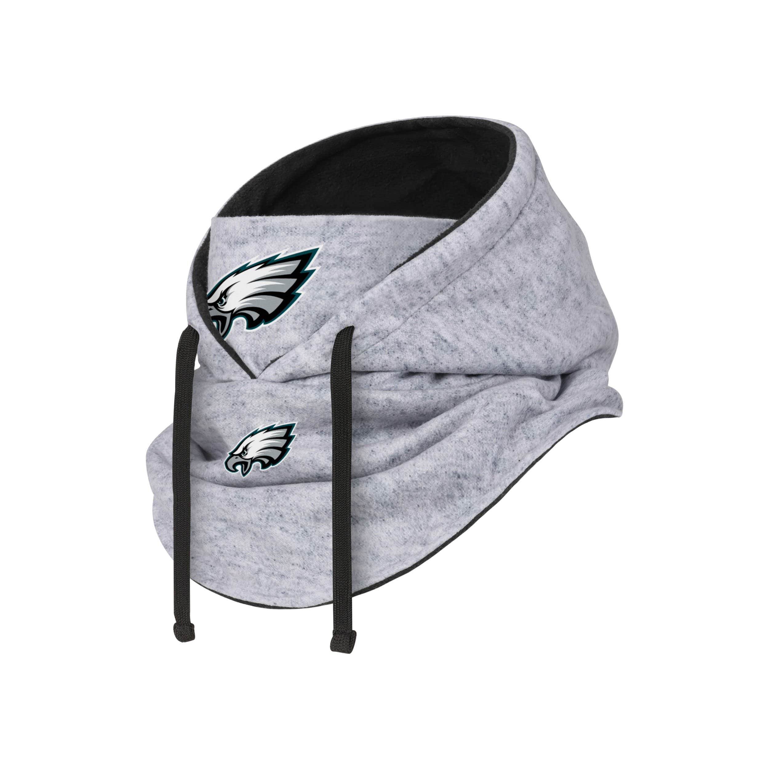 Philadelphia Eagles NFL Heather Gray Drawstring Hooded Gaiter Scarf - Image 2