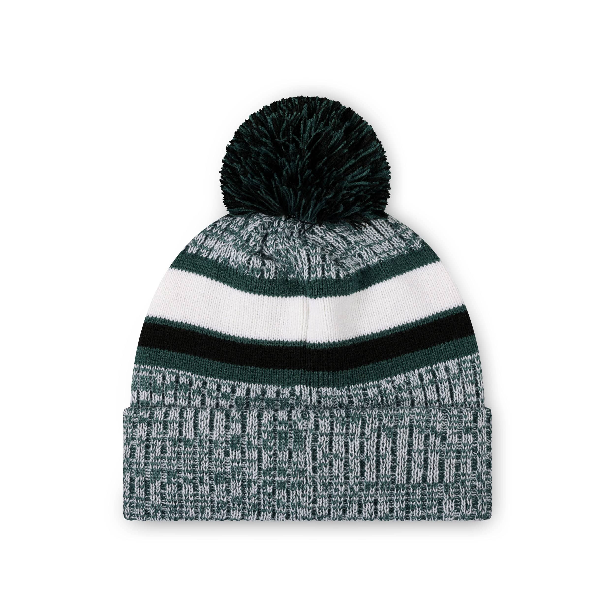 Philadelphia Eagles NFL Heather Team Stripe Lined Pom Beanie - Image 2
