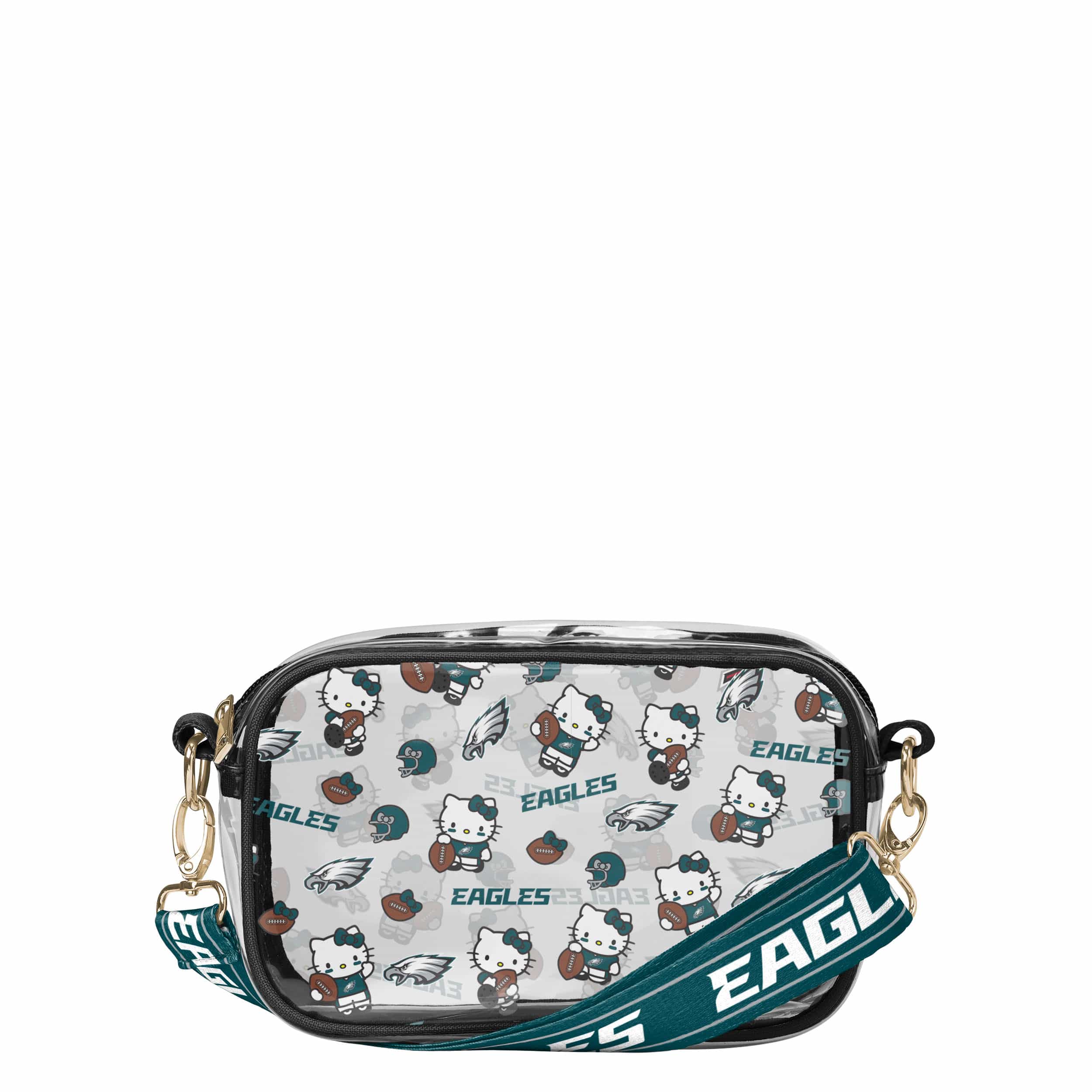 Philadelphia Eagles NFL Hello Kitty® Clear Crossbody Bag - (PREORDER - SHIPS MID JUNE)