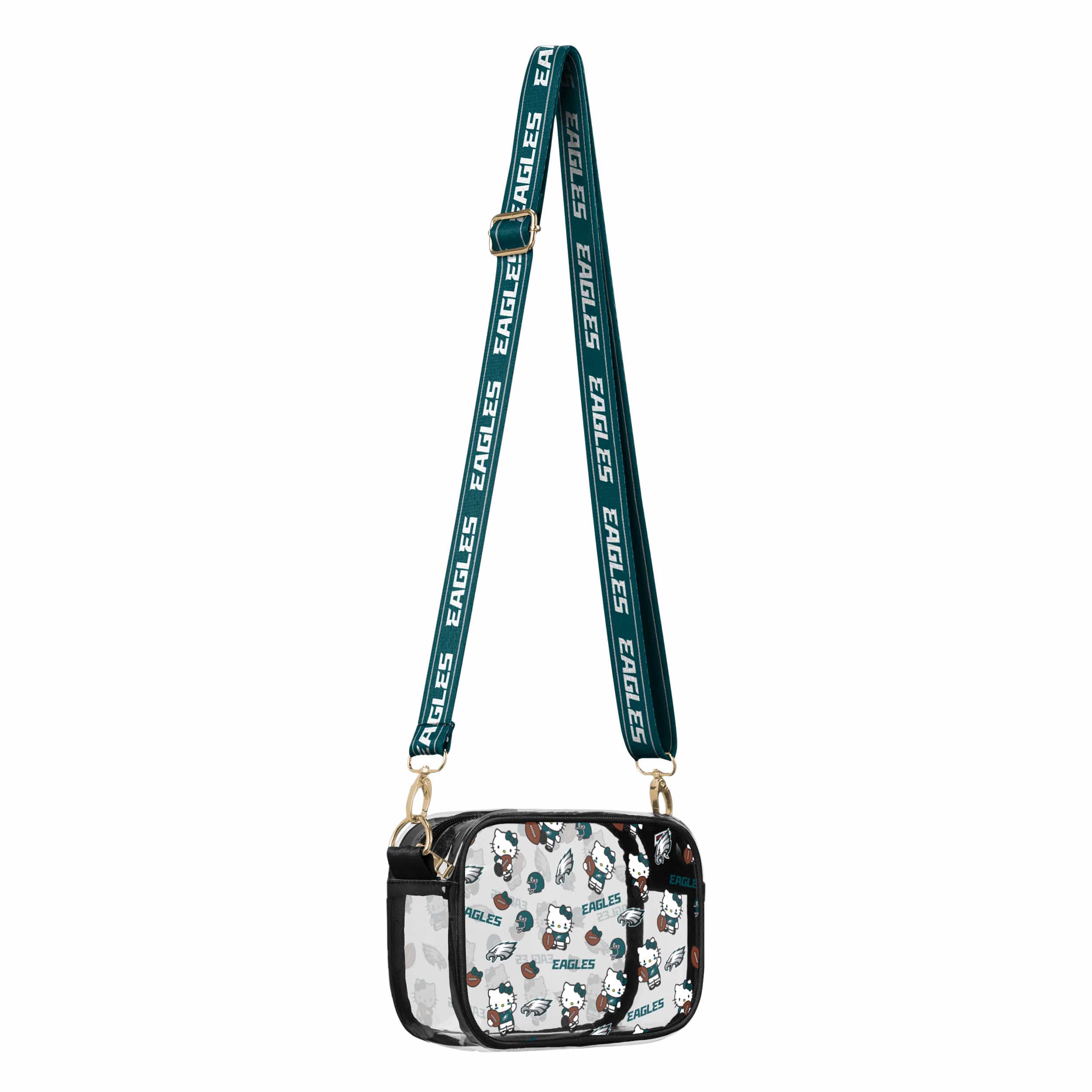 Philadelphia Eagles NFL Hello Kitty® Clear Crossbody Bag - (PREORDER - SHIPS MID JUNE) - Image 2