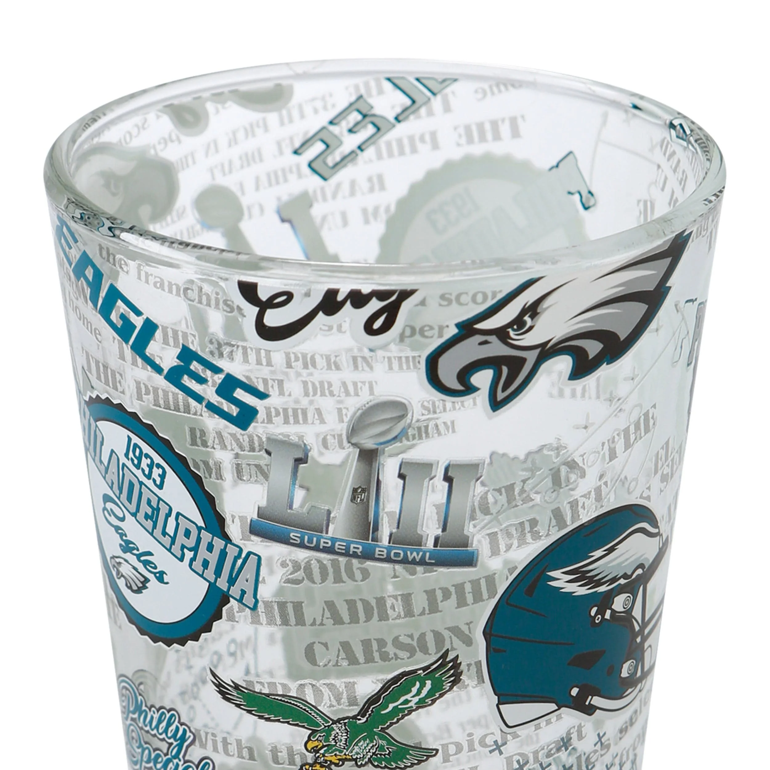 Philadelphia Eagles NFL Historic Print Pint Glass - Image 4
