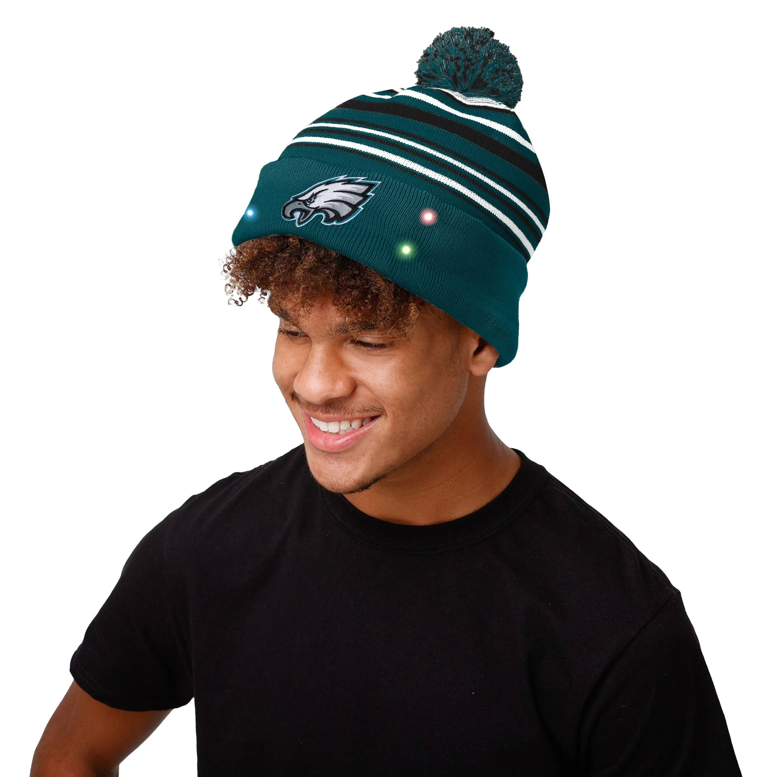 Philadelphia Eagles NFL Horizontal Stripe Light Up Beanie - Image 3