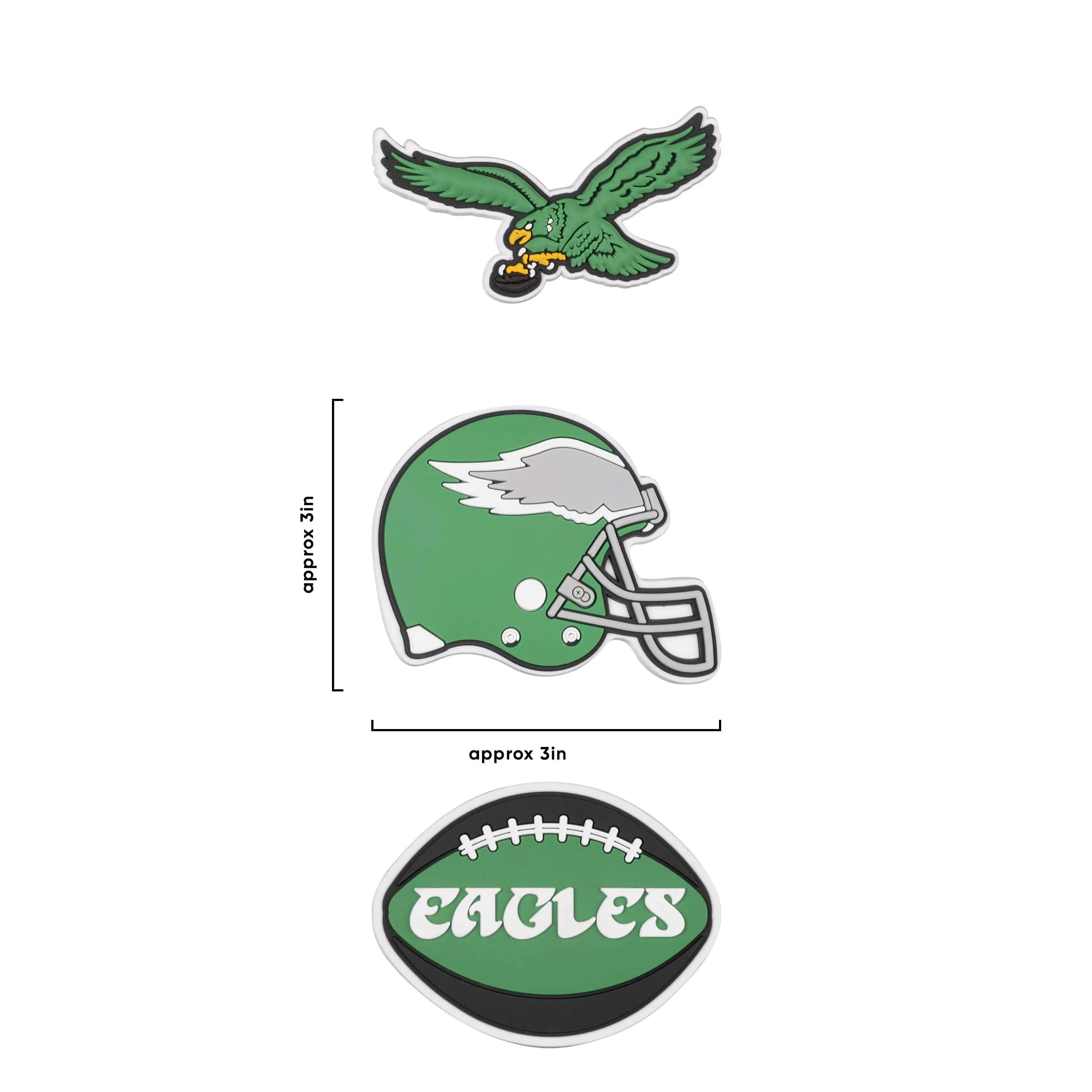 Philadelphia Eagles NFL Kelly Green 3 Pack Tailgate Tote Charms - Image 4