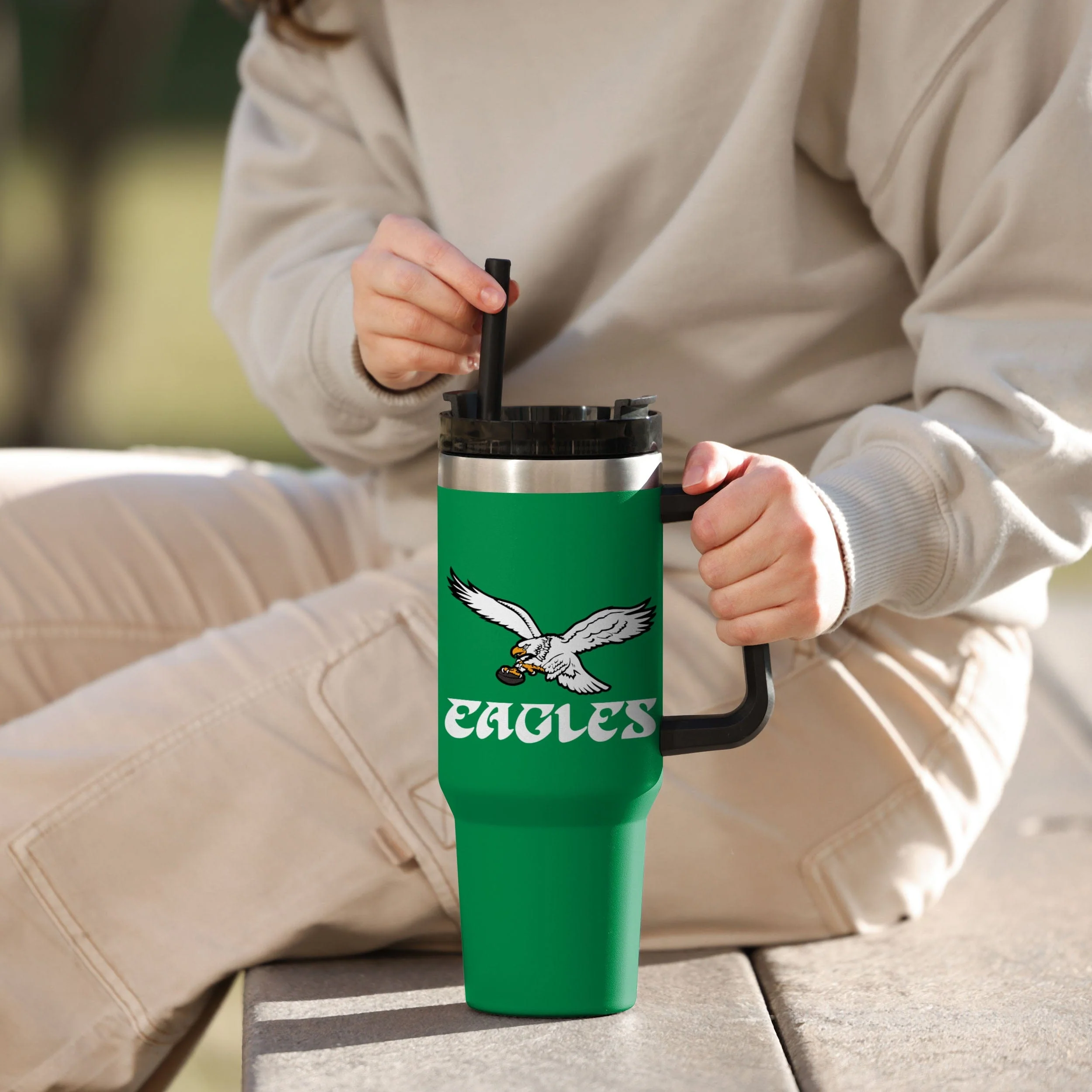 Philadelphia Eagles NFL Kelly Green 40 oz XL Tumbler - Image 4