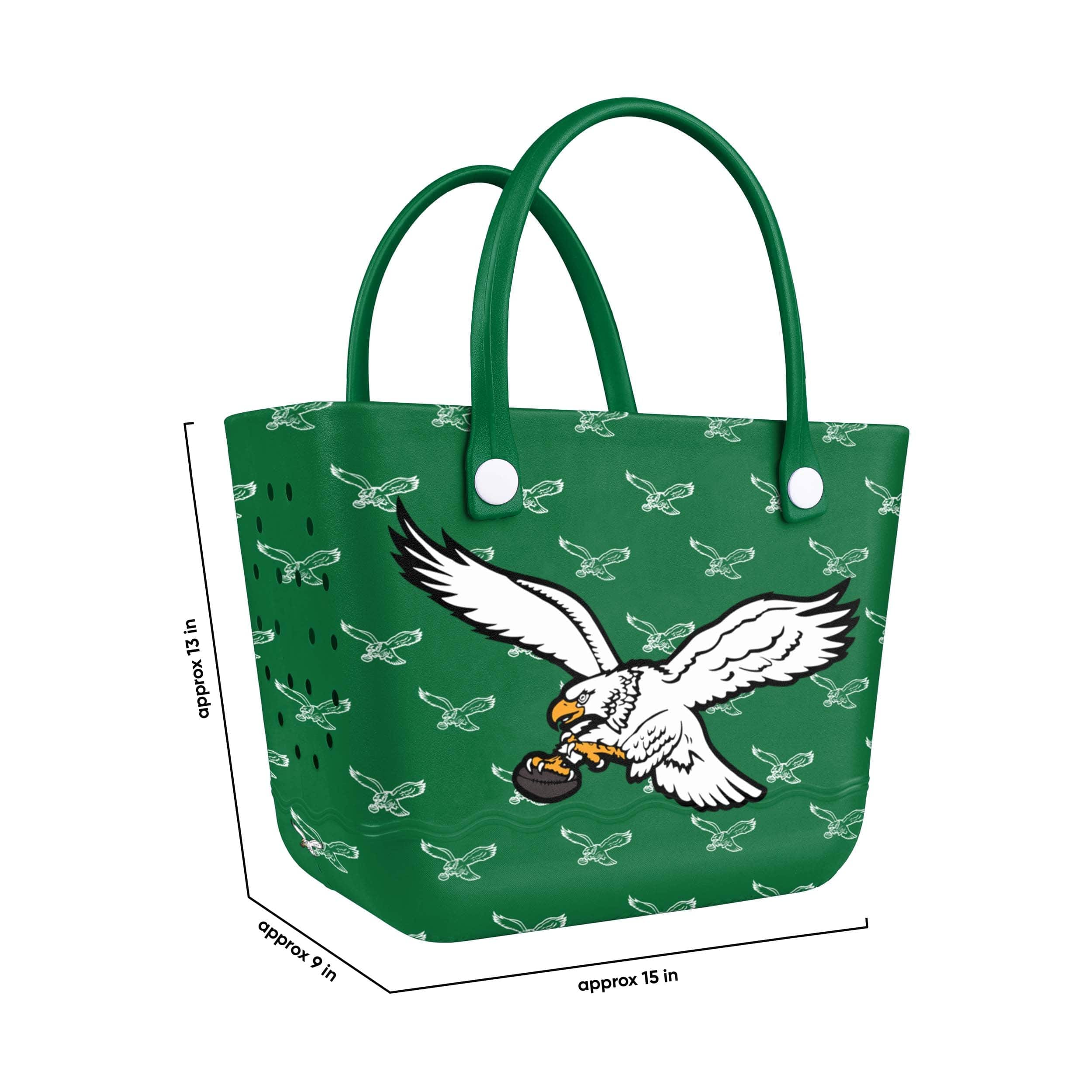 Philadelphia Eagles NFL Kelly Green Big Logo Mini Print Tailgate Tote Bag - Image 3