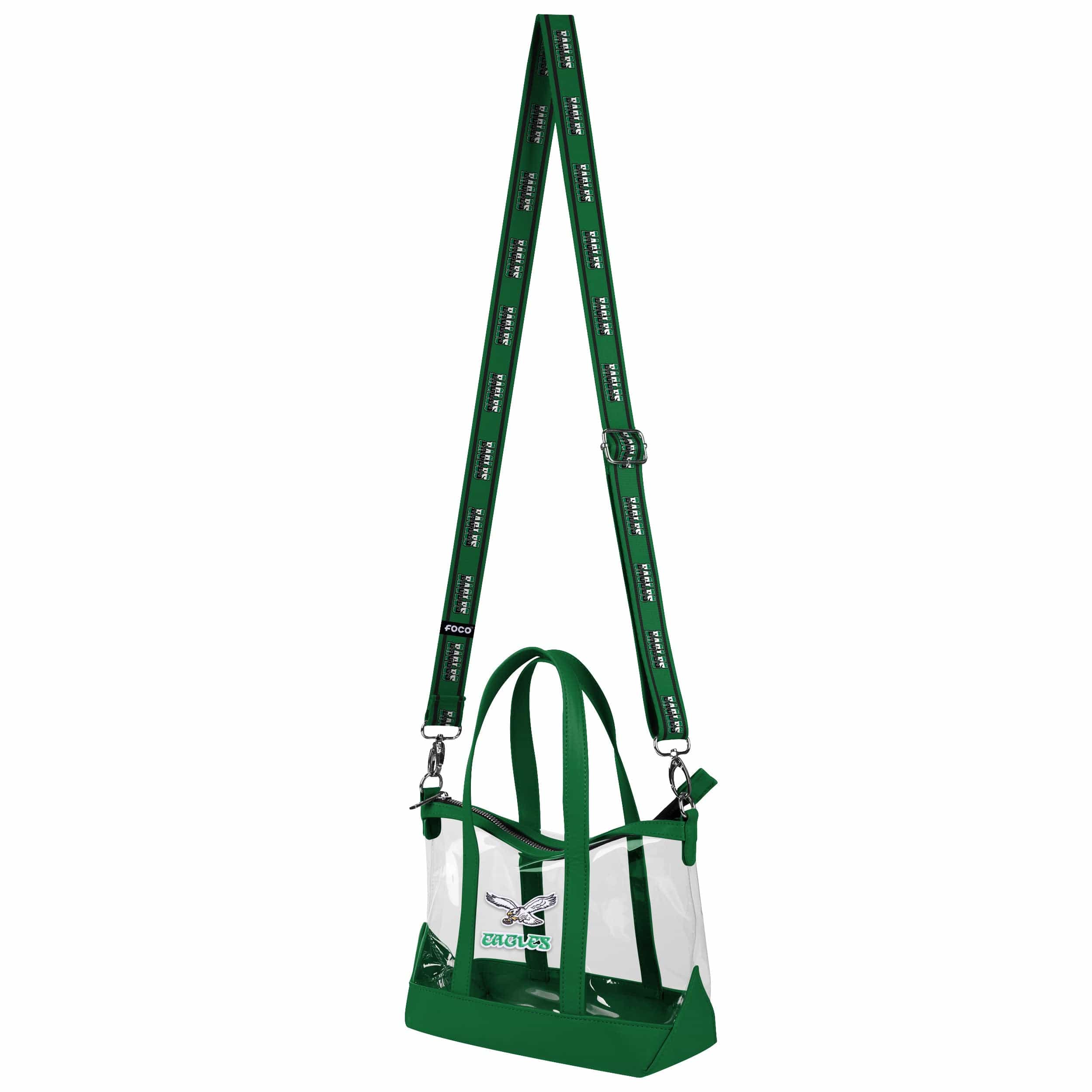 Philadelphia Eagles NFL Kelly Green Clear Crossbody Mini Tote Bag - Image 2