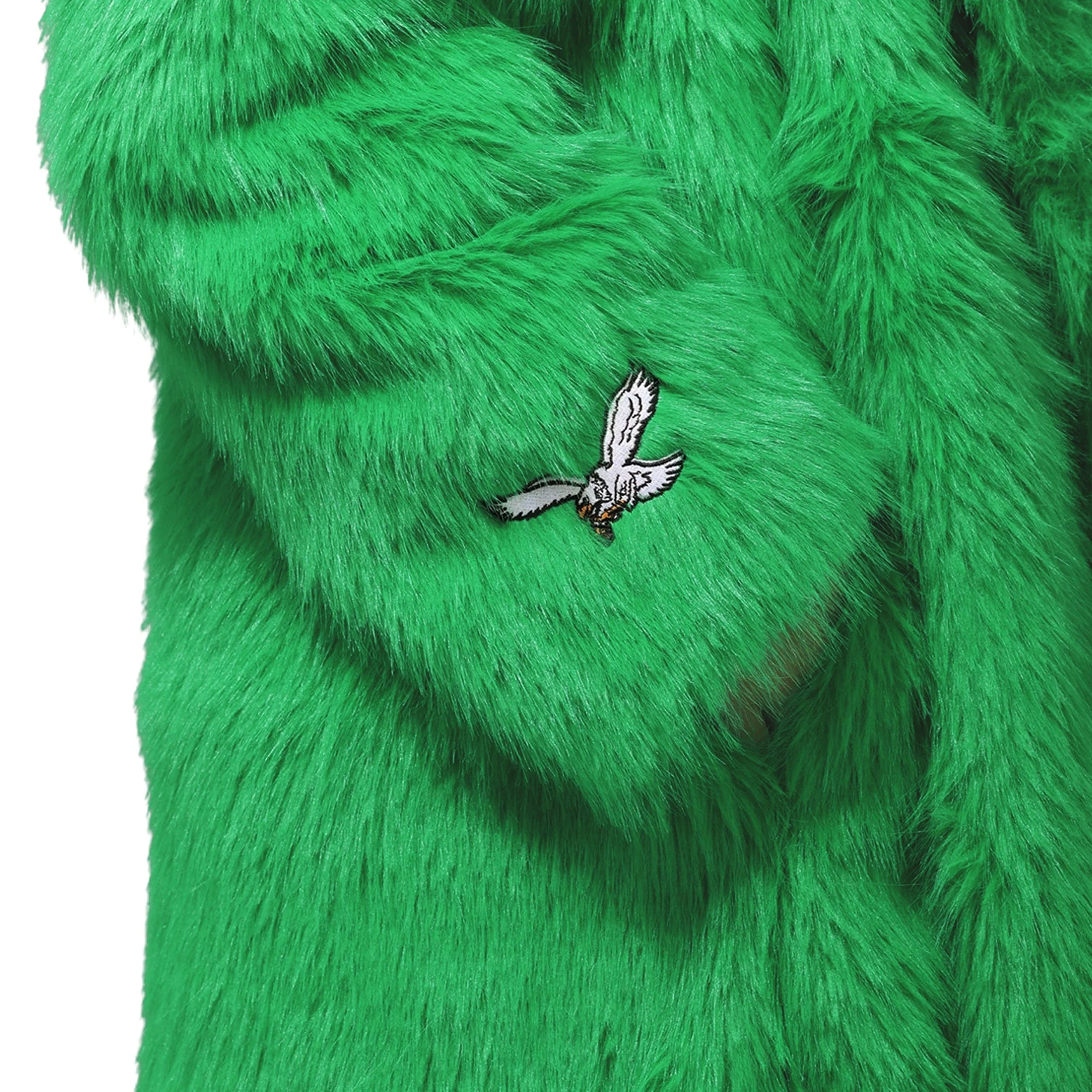 Philadelphia Eagles NFL Kelly Green Faux Fur Long Jacket - Image 3