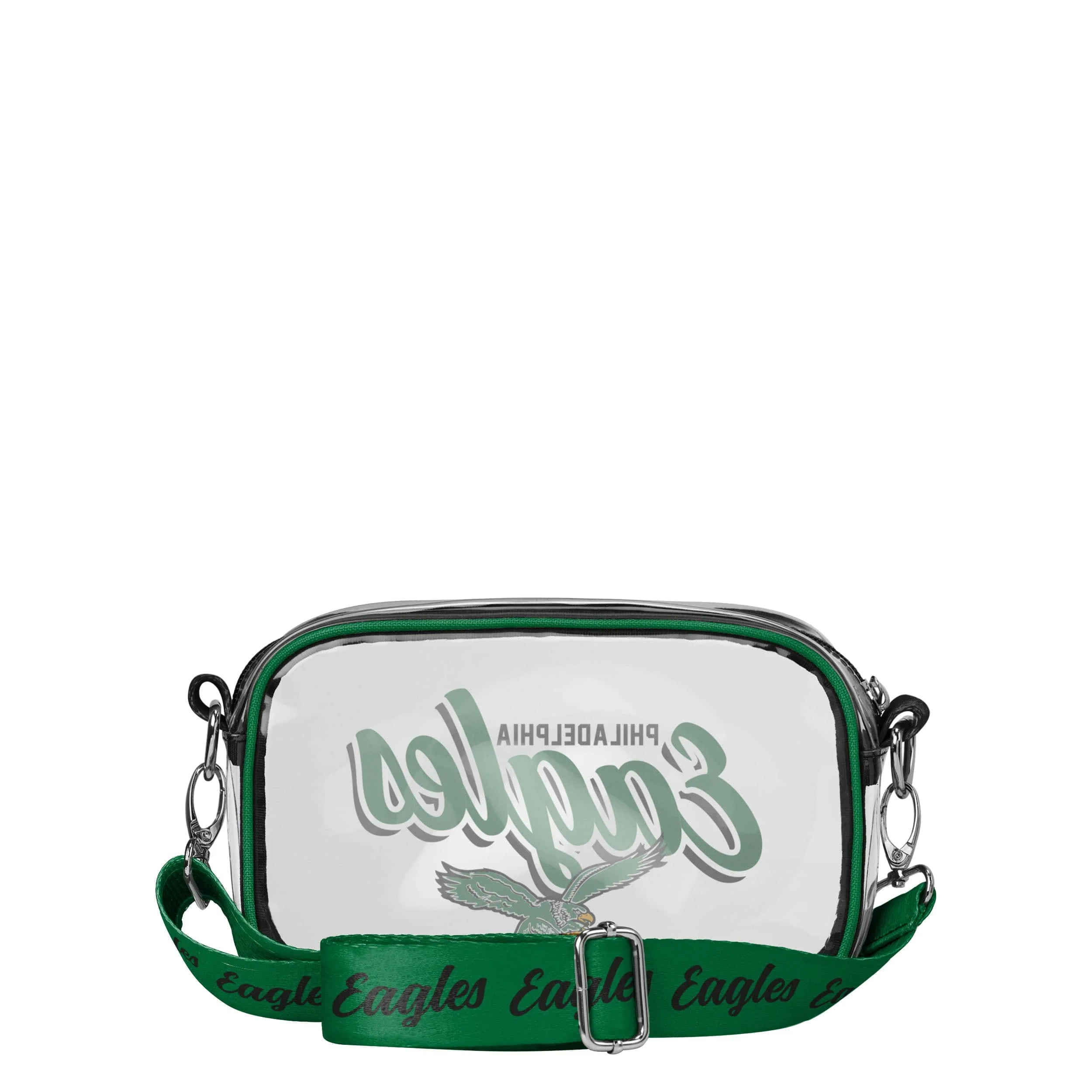 Philadelphia Eagles NFL Kelly Green Monty Script Clear Crossbody Bag - Image 5