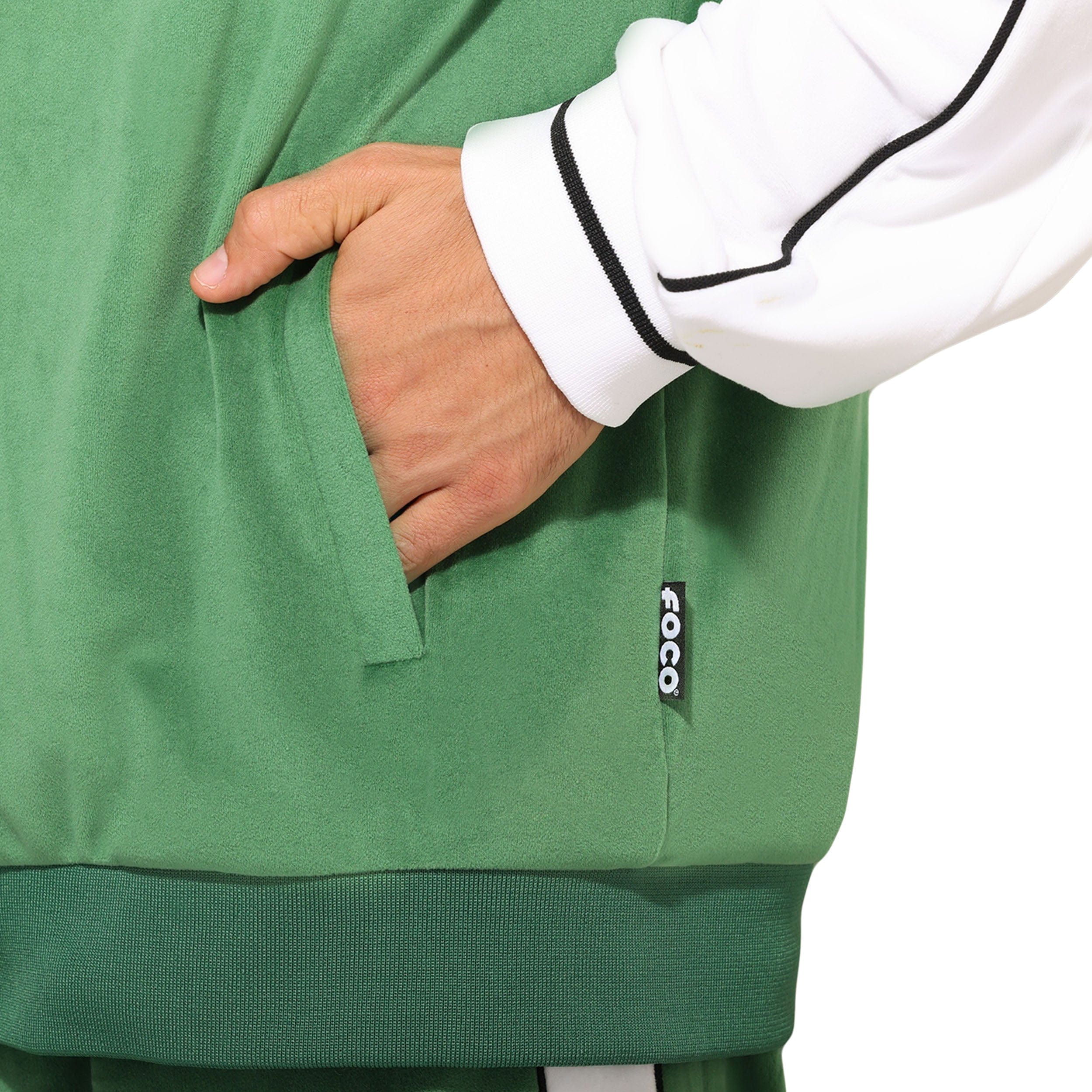 Philadelphia Eagles NFL Kelly Green Two Tone Velour Zip Up Top - Image 4