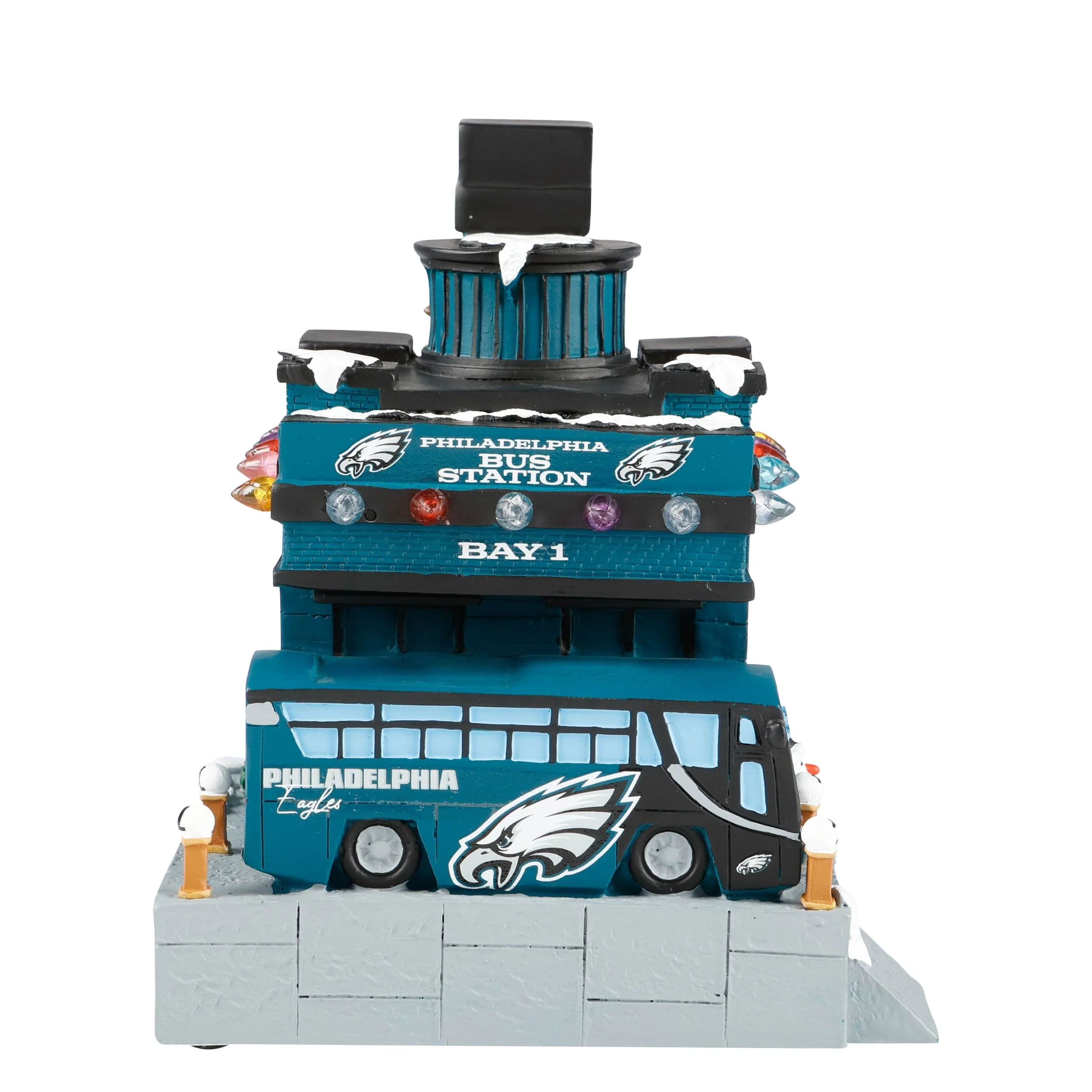 Philadelphia Eagles NFL Light Up Resin Team Bus Station - Image 3