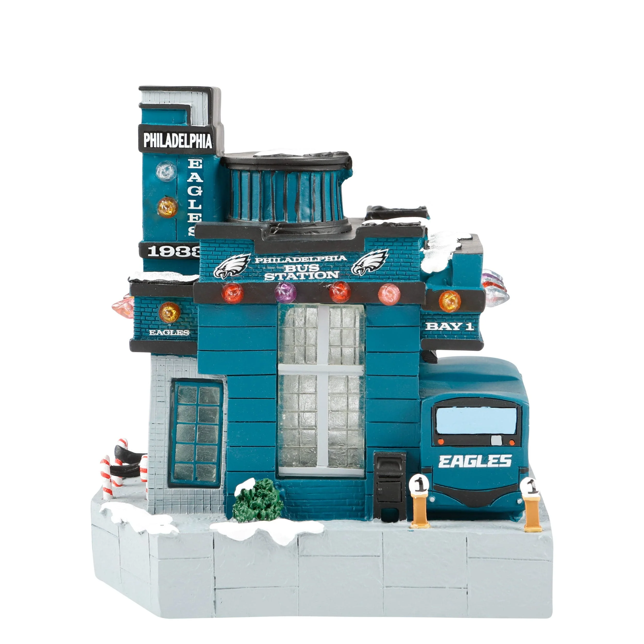 Philadelphia Eagles NFL Light Up Resin Team Bus Station - Image 5