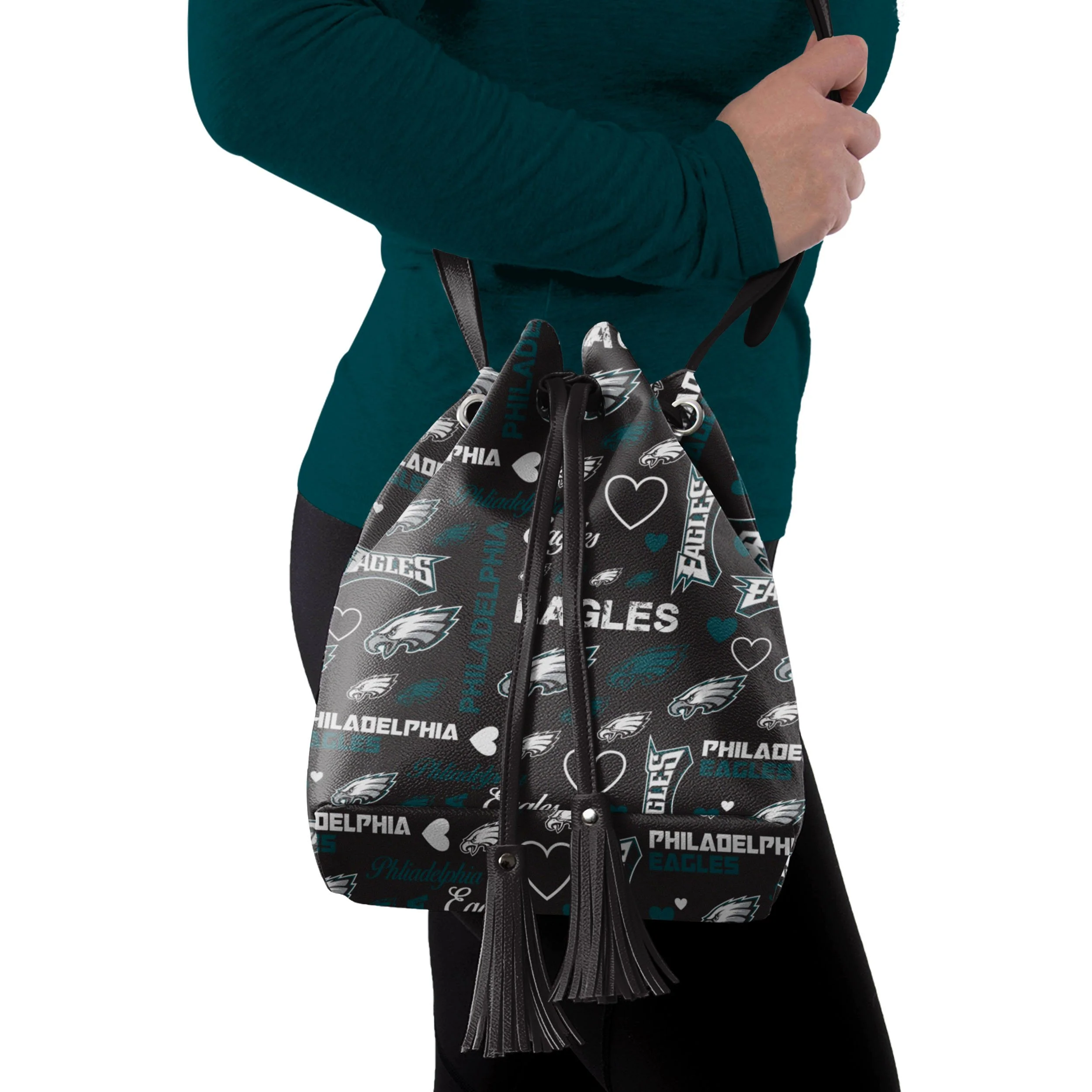 Philadelphia Eagles NFL Logo Love Cinch Purse - Image 2