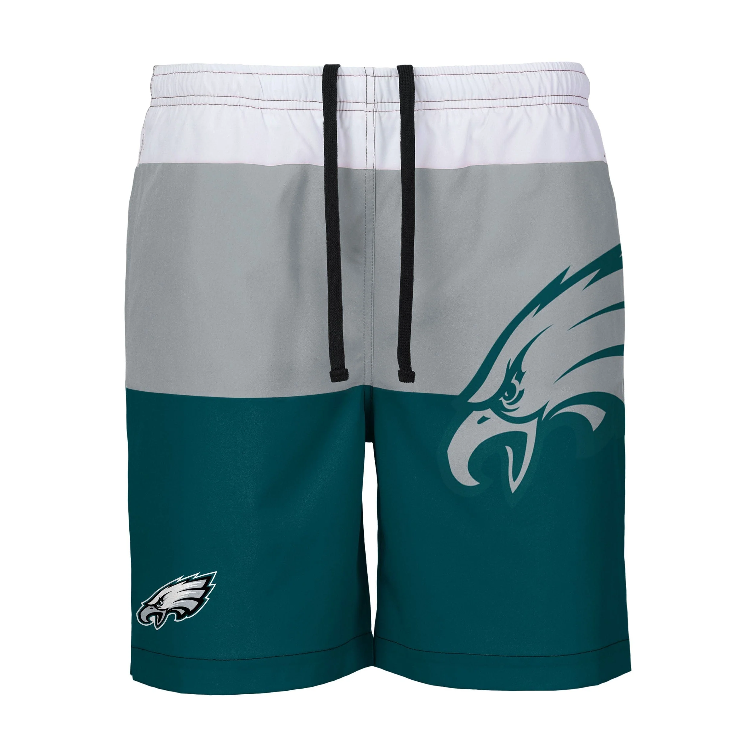 Philadelphia Eagles NFL Mens 3 Stripe Big Logo Swimming Trunks