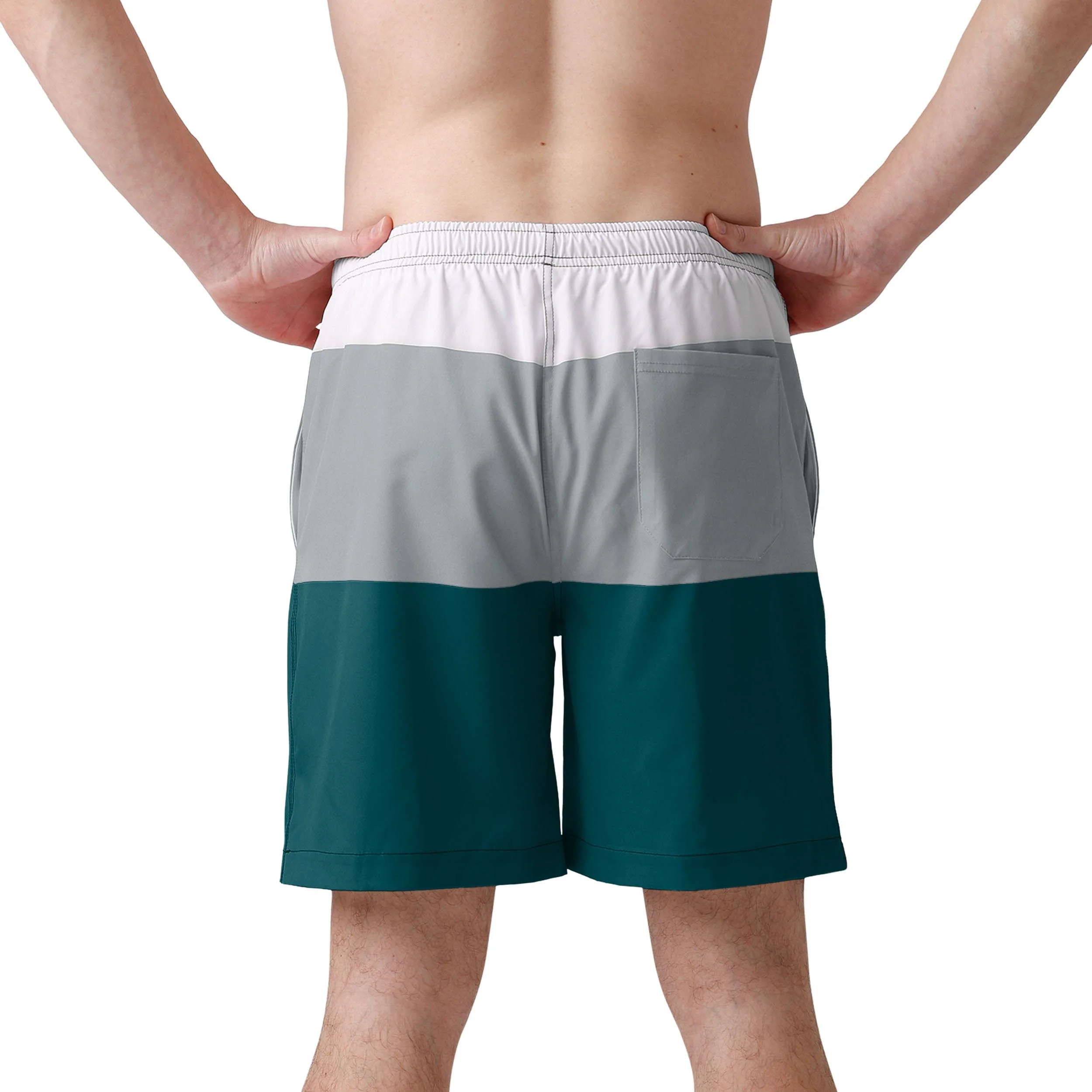 Philadelphia Eagles NFL Mens 3 Stripe Big Logo Swimming Trunks - Image 3