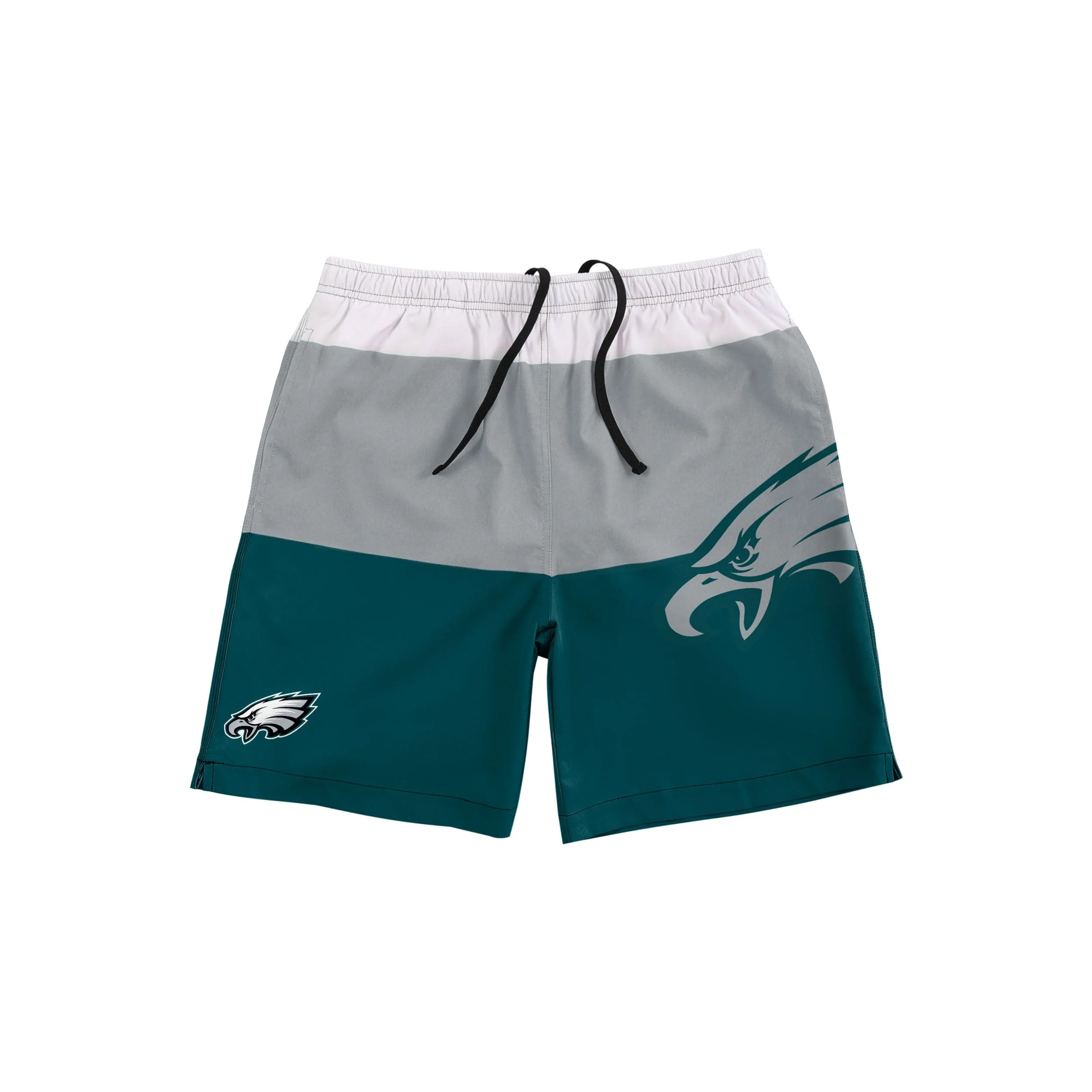 Philadelphia Eagles NFL Mens 3 Stripe Big Logo Swimming Trunks - Image 4