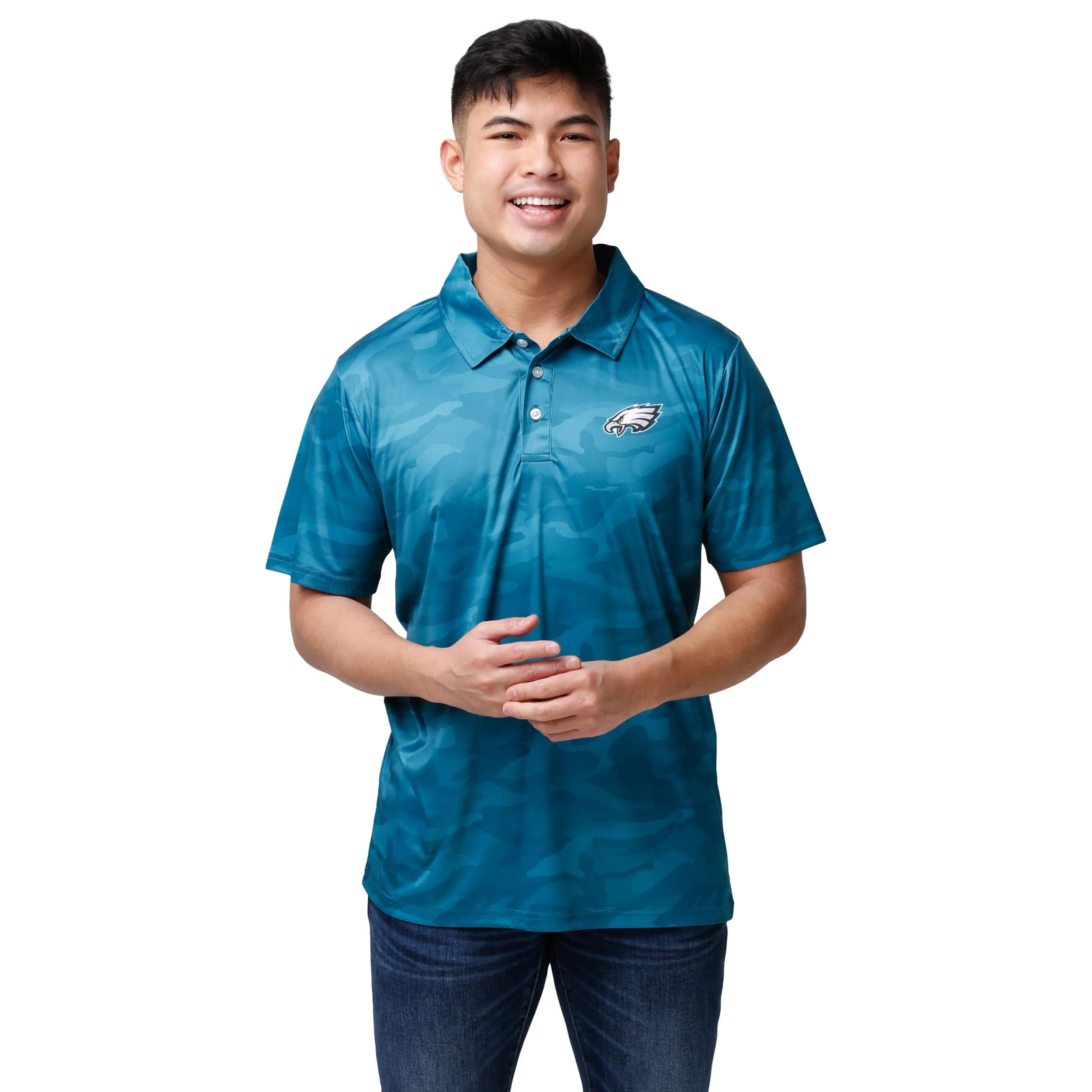 Philadelphia Eagles NFL Mens Color Camo Polyester Polo - Image 2
