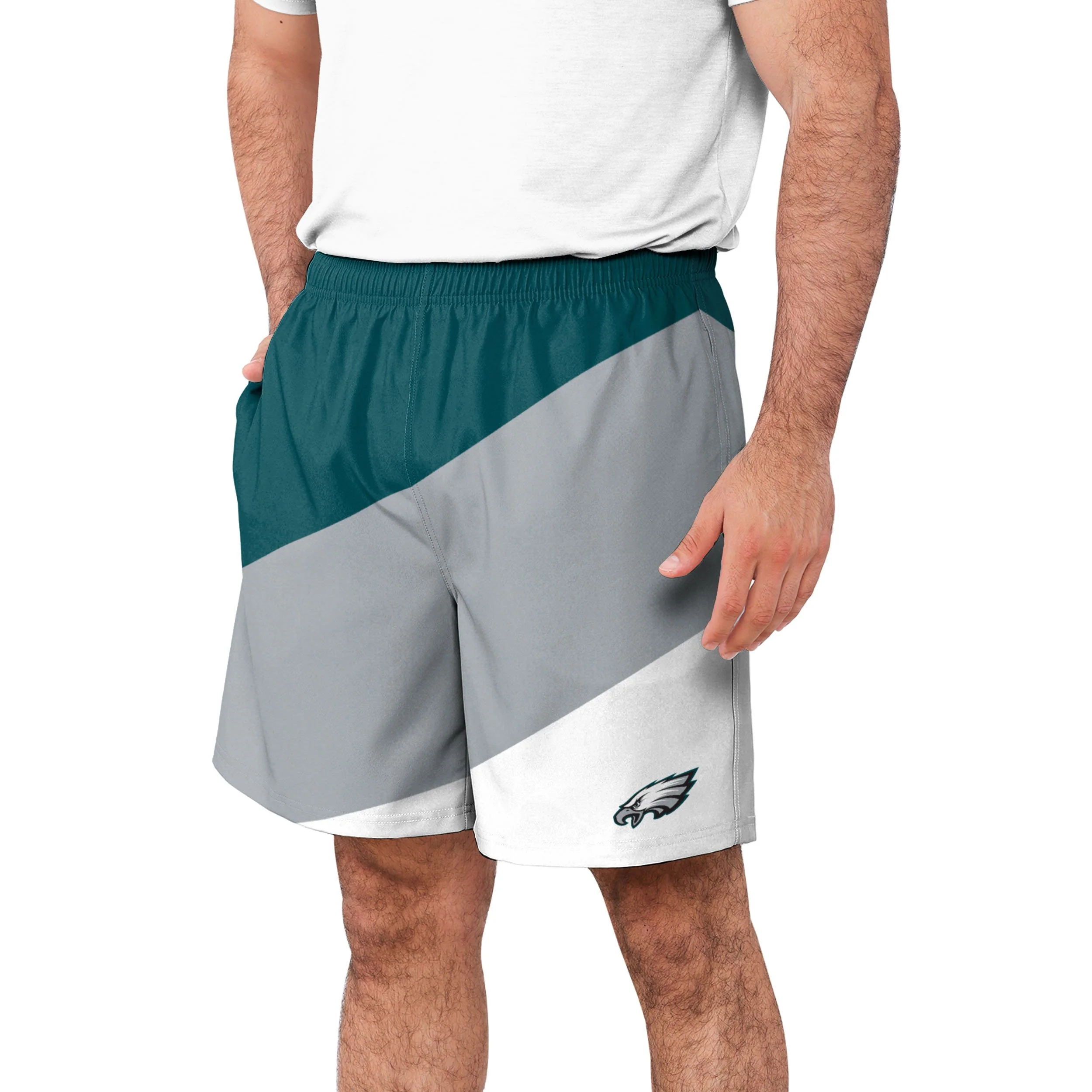 Philadelphia Eagles NFL Mens Colorblock Double Down Liner Training Shorts - Image 2