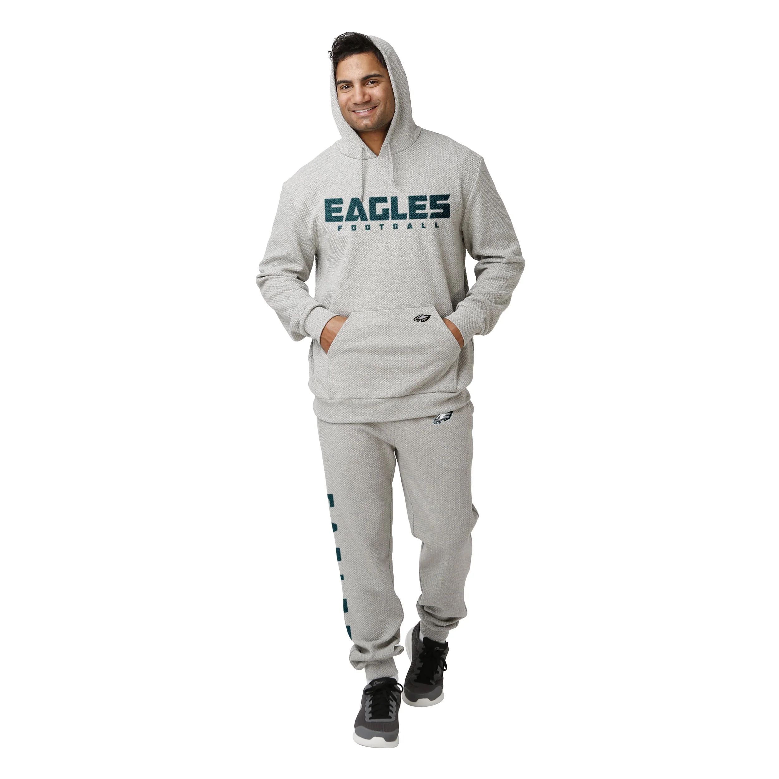 Philadelphia Eagles NFL Mens Gray Woven Hoodie - Image 2