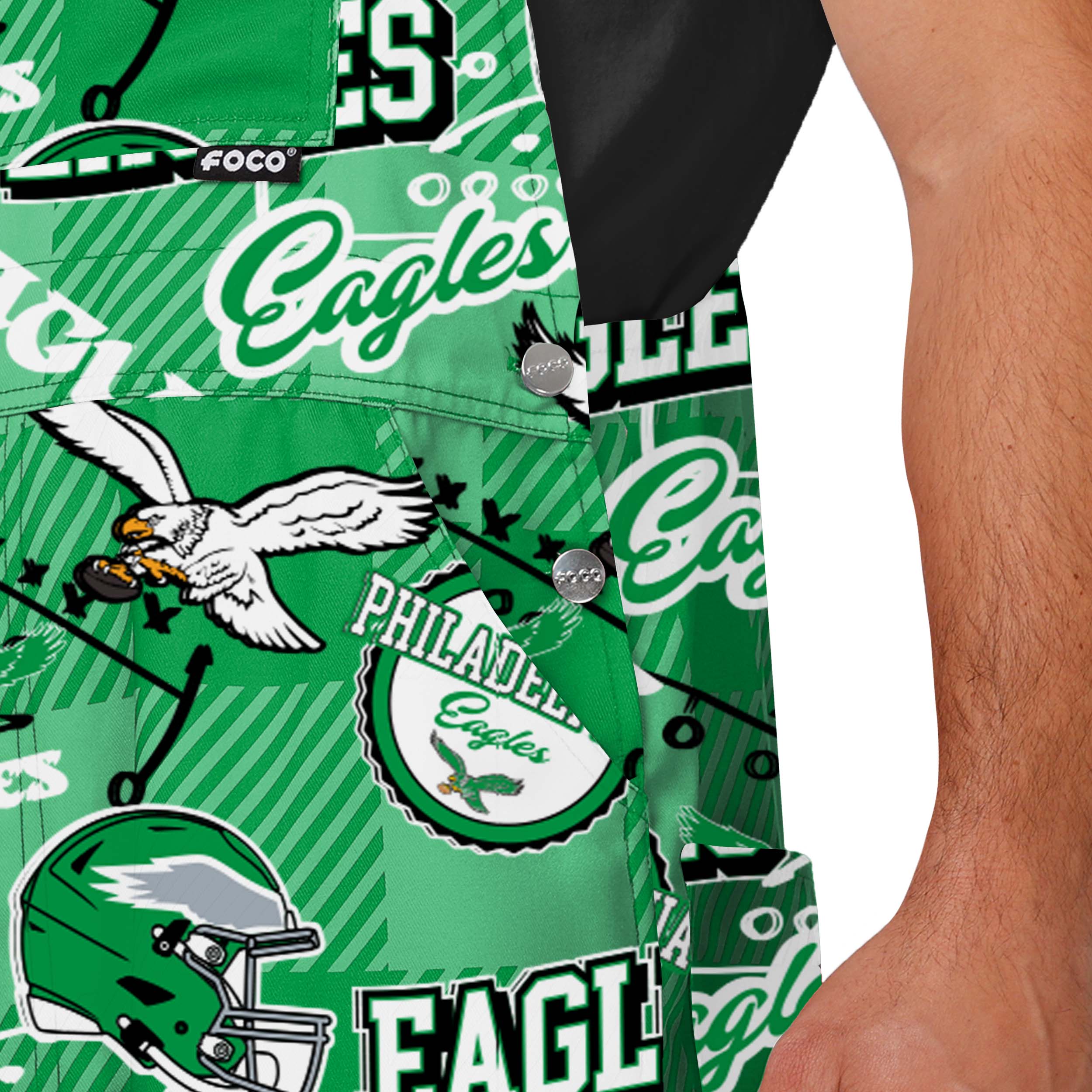 Philadelphia Eagles NFL Mens Historic Print Bib Overalls - Image 5
