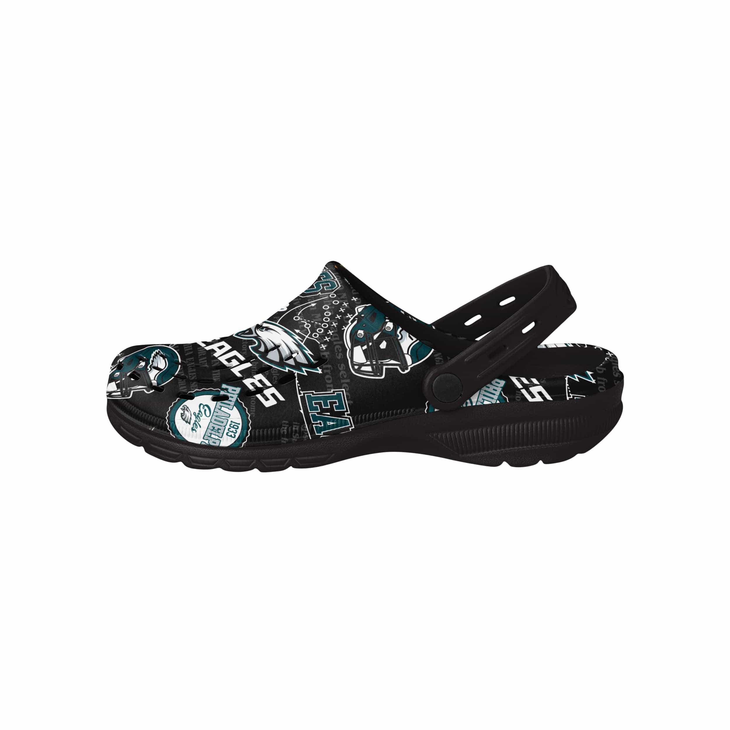 Philadelphia Eagles NFL Mens Historic Print Clog With Strap - Image 2