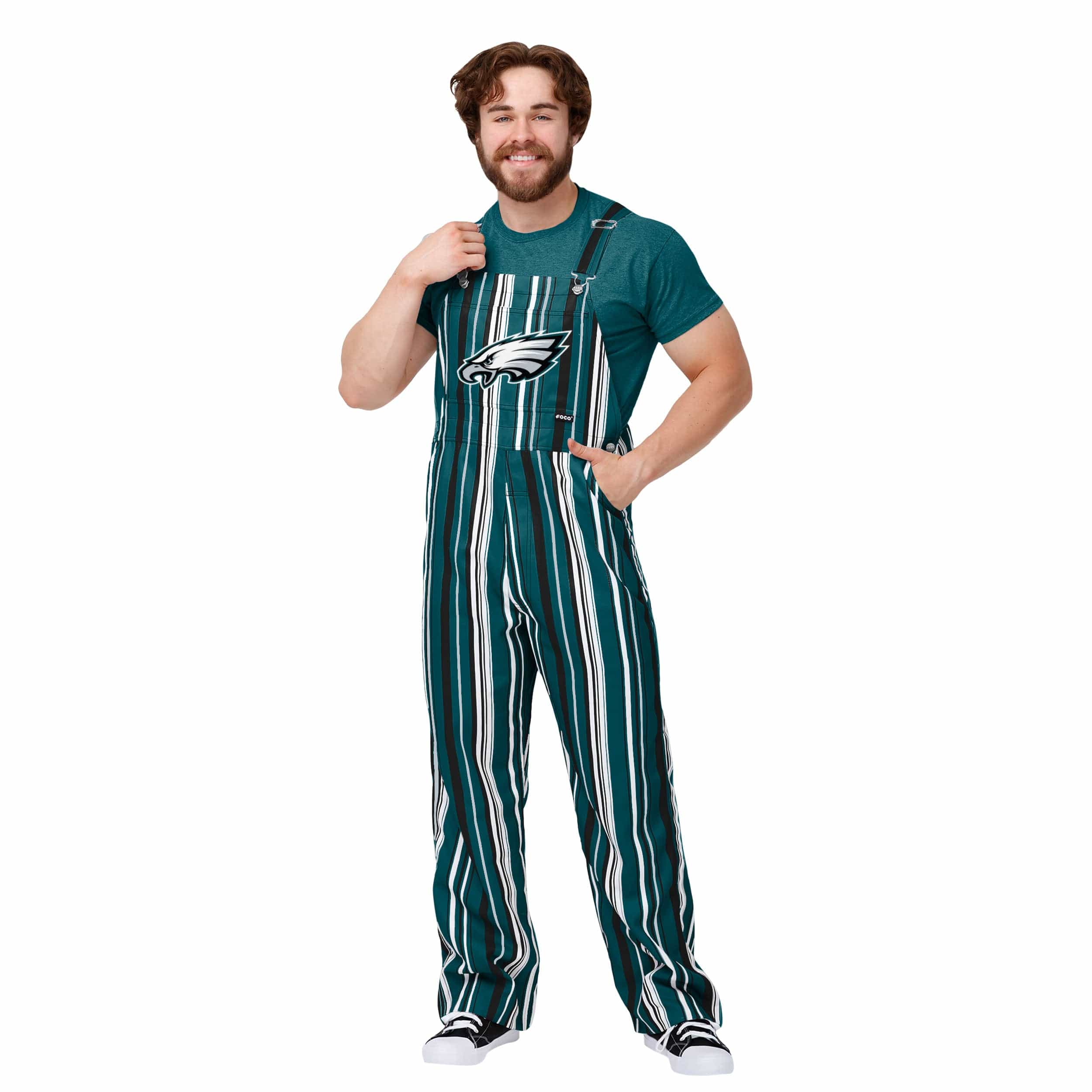 Philadelphia Eagles NFL Mens Hyper Stripe Bib Overalls