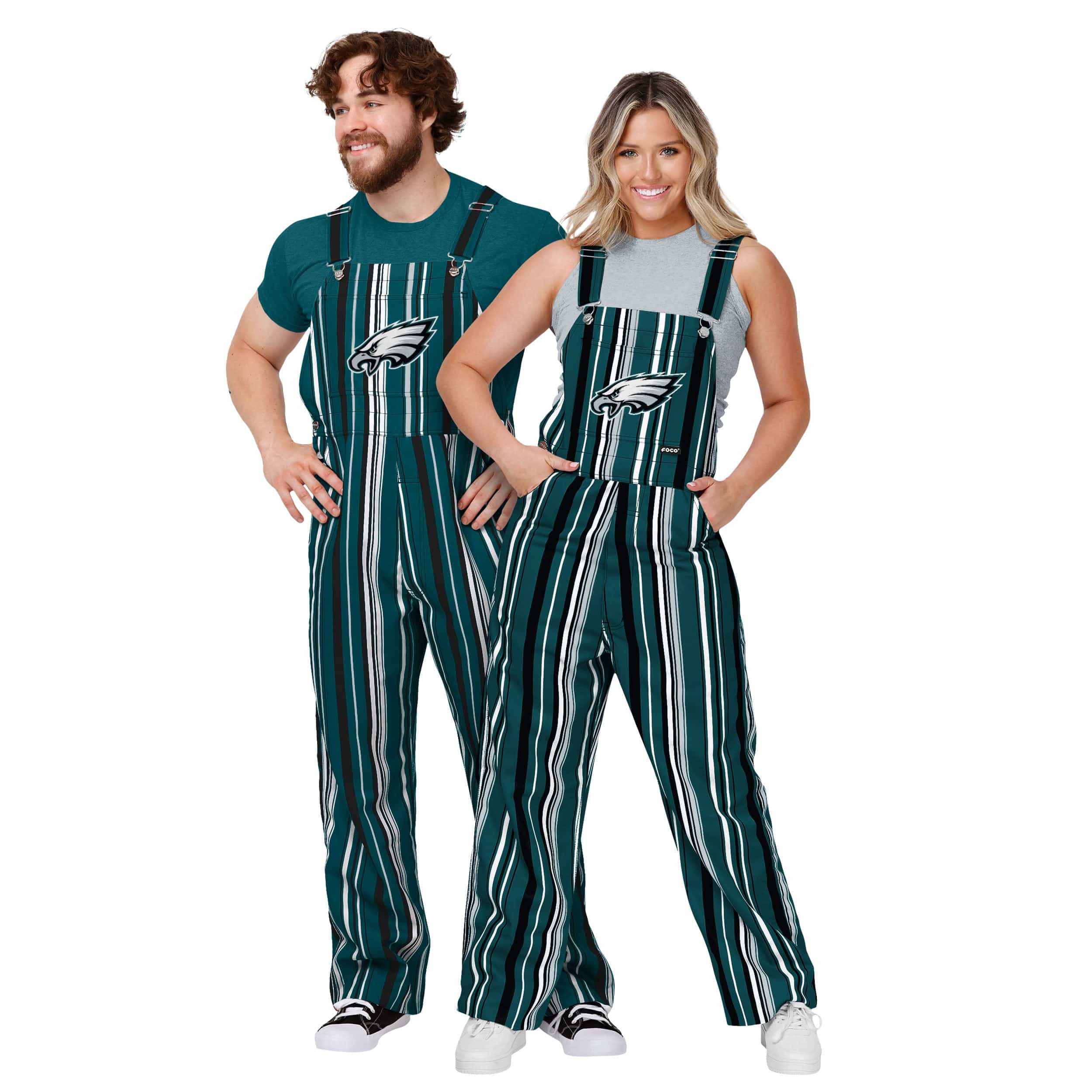 Philadelphia Eagles NFL Mens Hyper Stripe Bib Overalls - Image 3