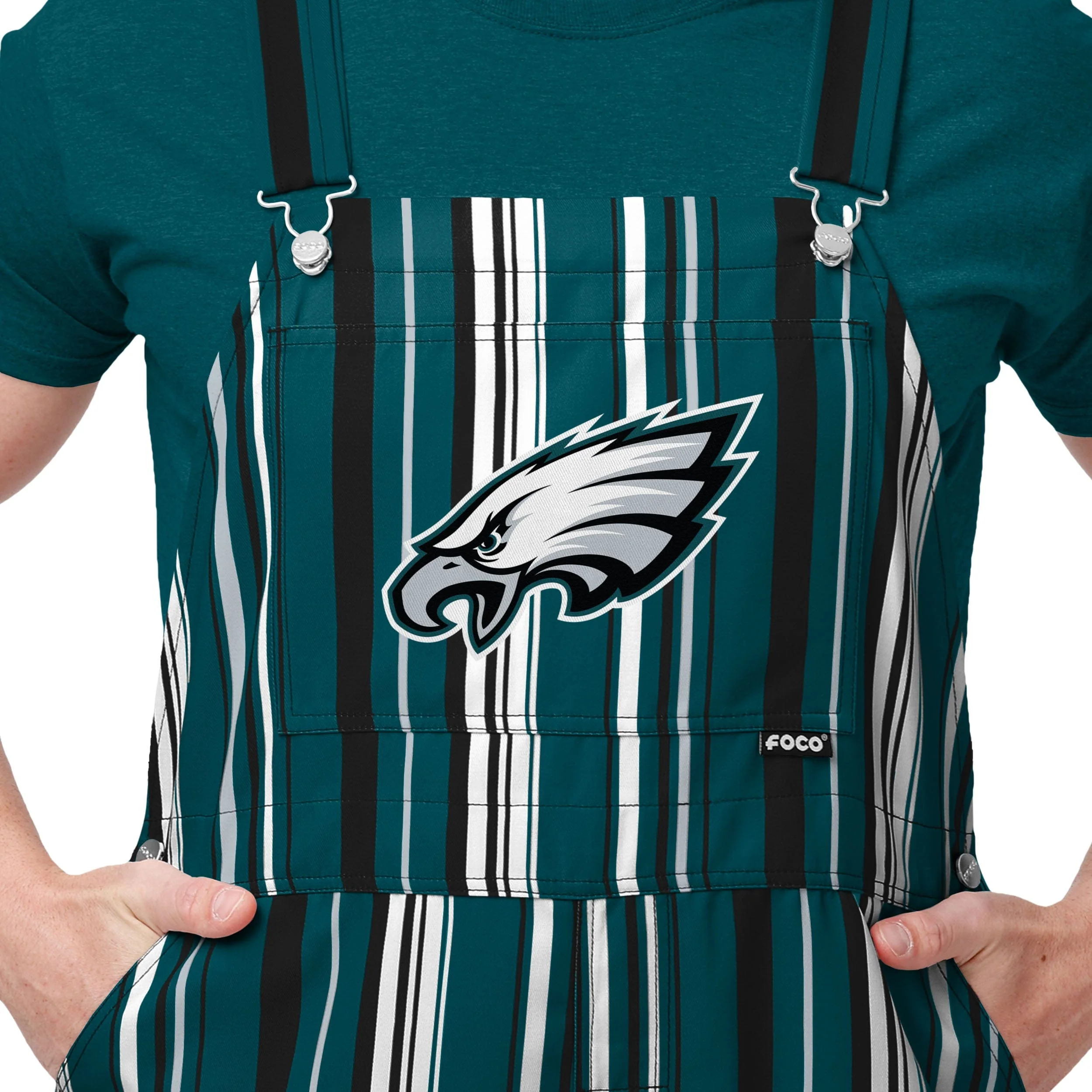 Philadelphia Eagles NFL Mens Hyper Stripe Bib Overalls - Image 4