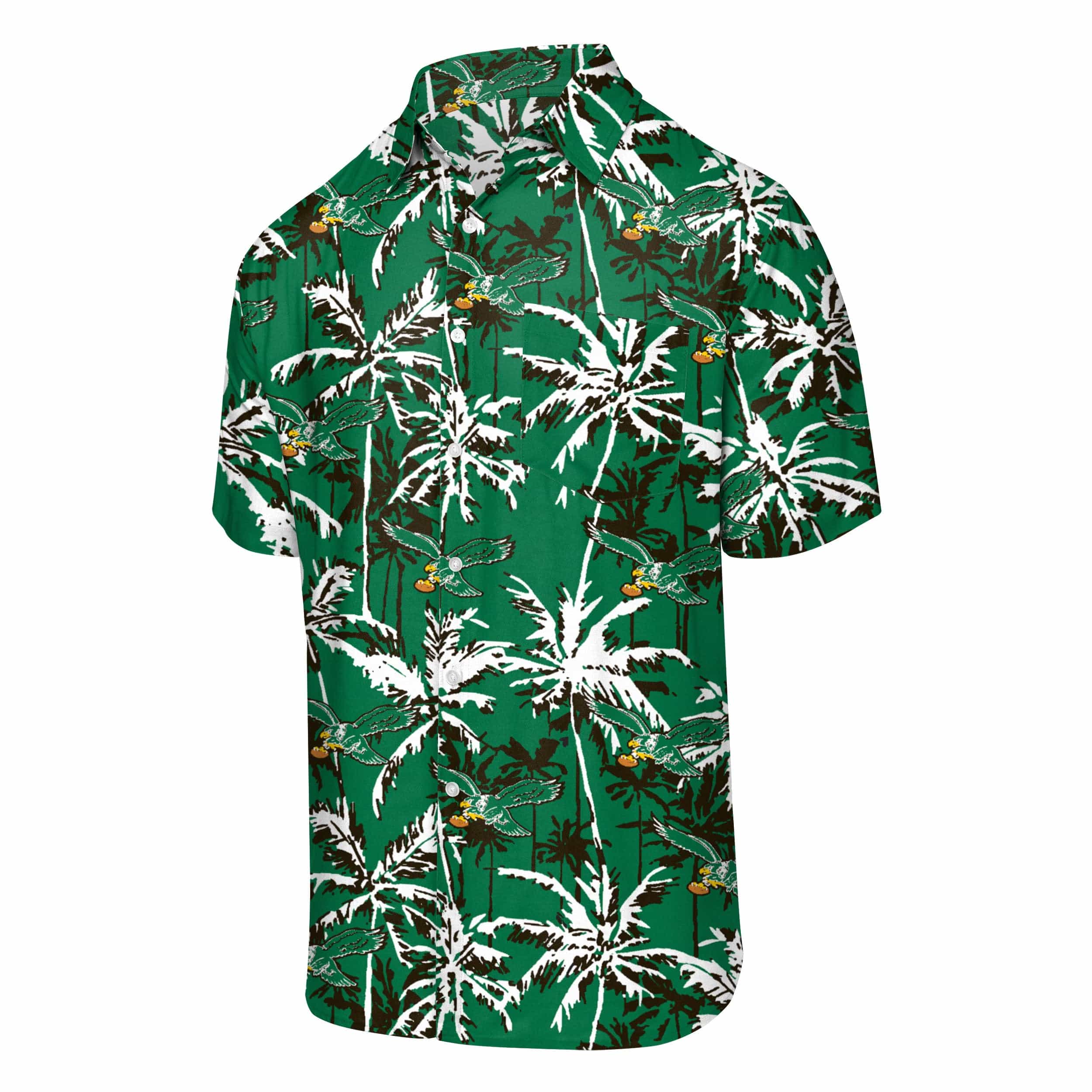 Philadelphia Eagles NFL Mens Kelly Green Floral Button Up Shirt - Image 4