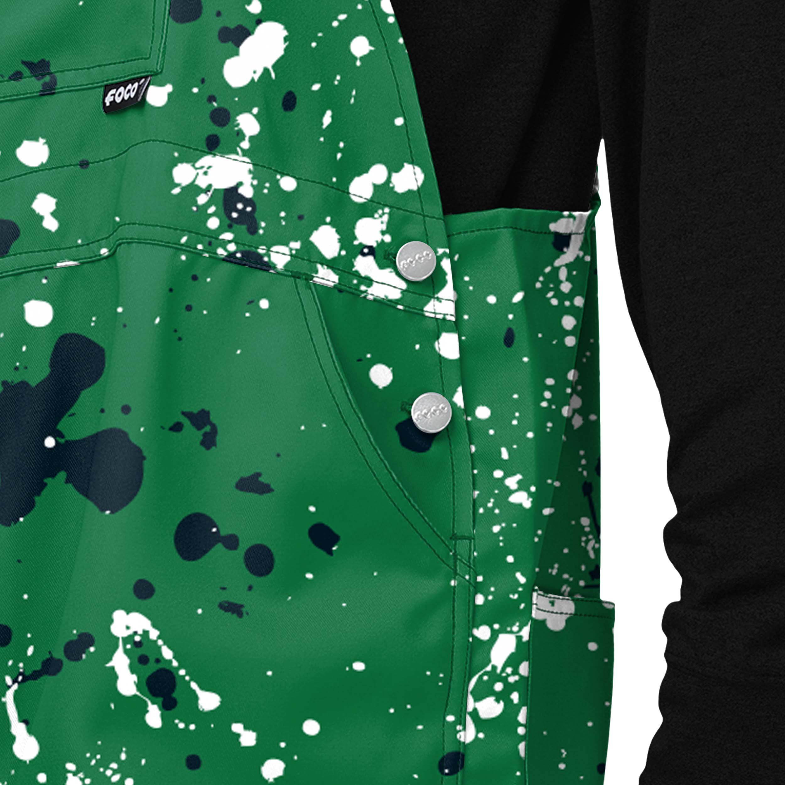 Philadelphia Eagles NFL Mens Kelly Green Paint Splatter Bib Overalls - Image 5
