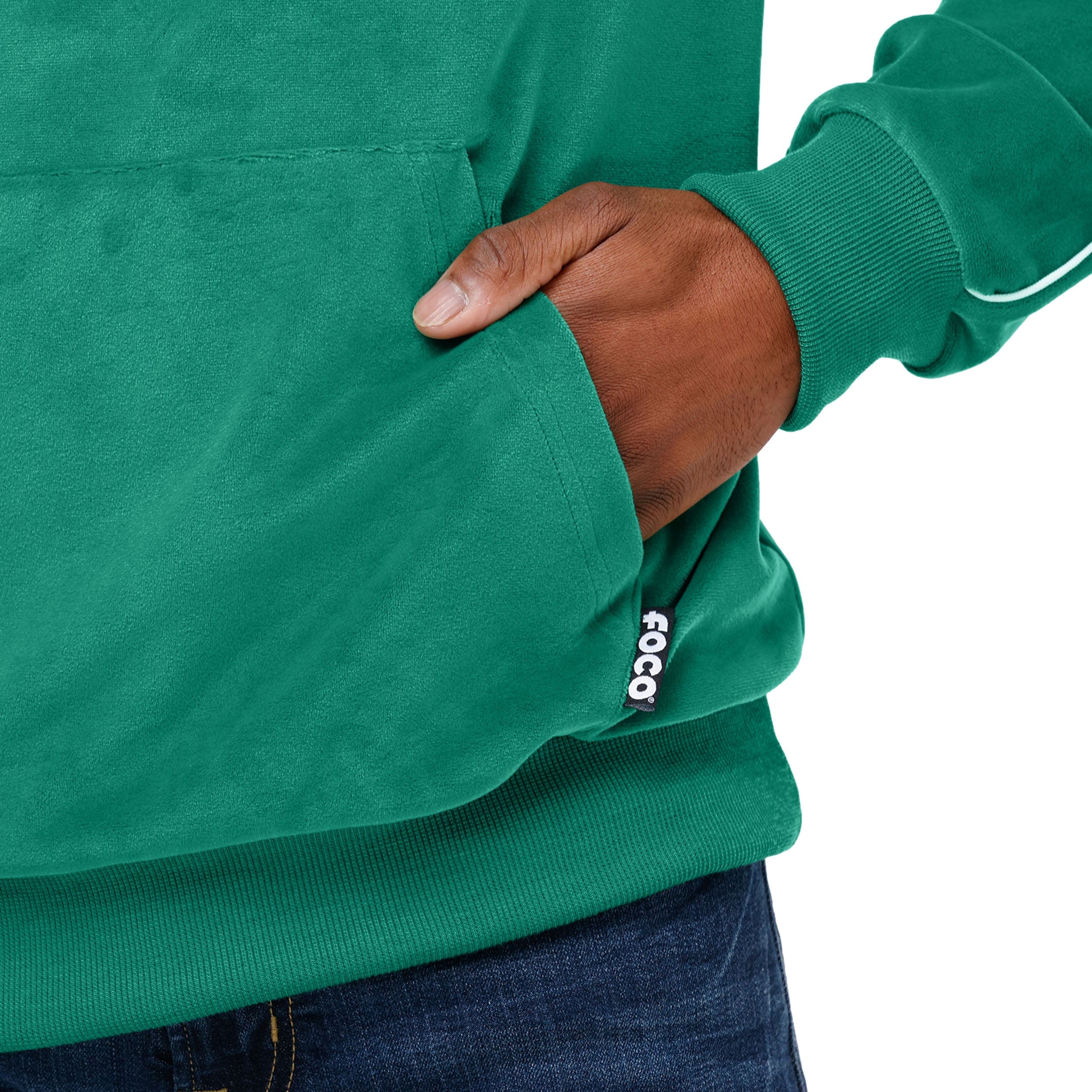 Philadelphia Eagles NFL Mens Kelly Green Velour Hooded Sweatshirt - Image 3