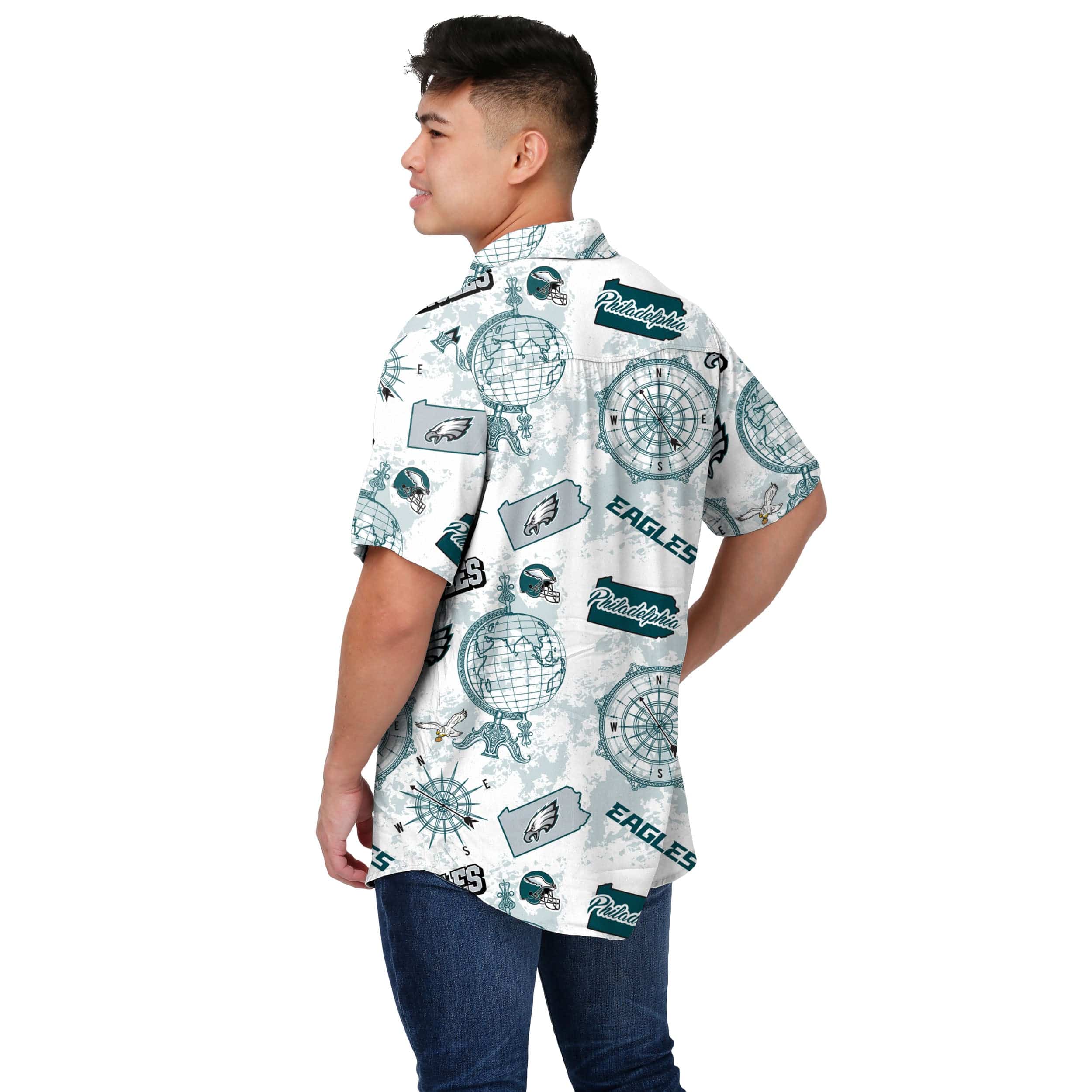 Philadelphia Eagles NFL Mens Mercader Button Up Shirt - Image 3