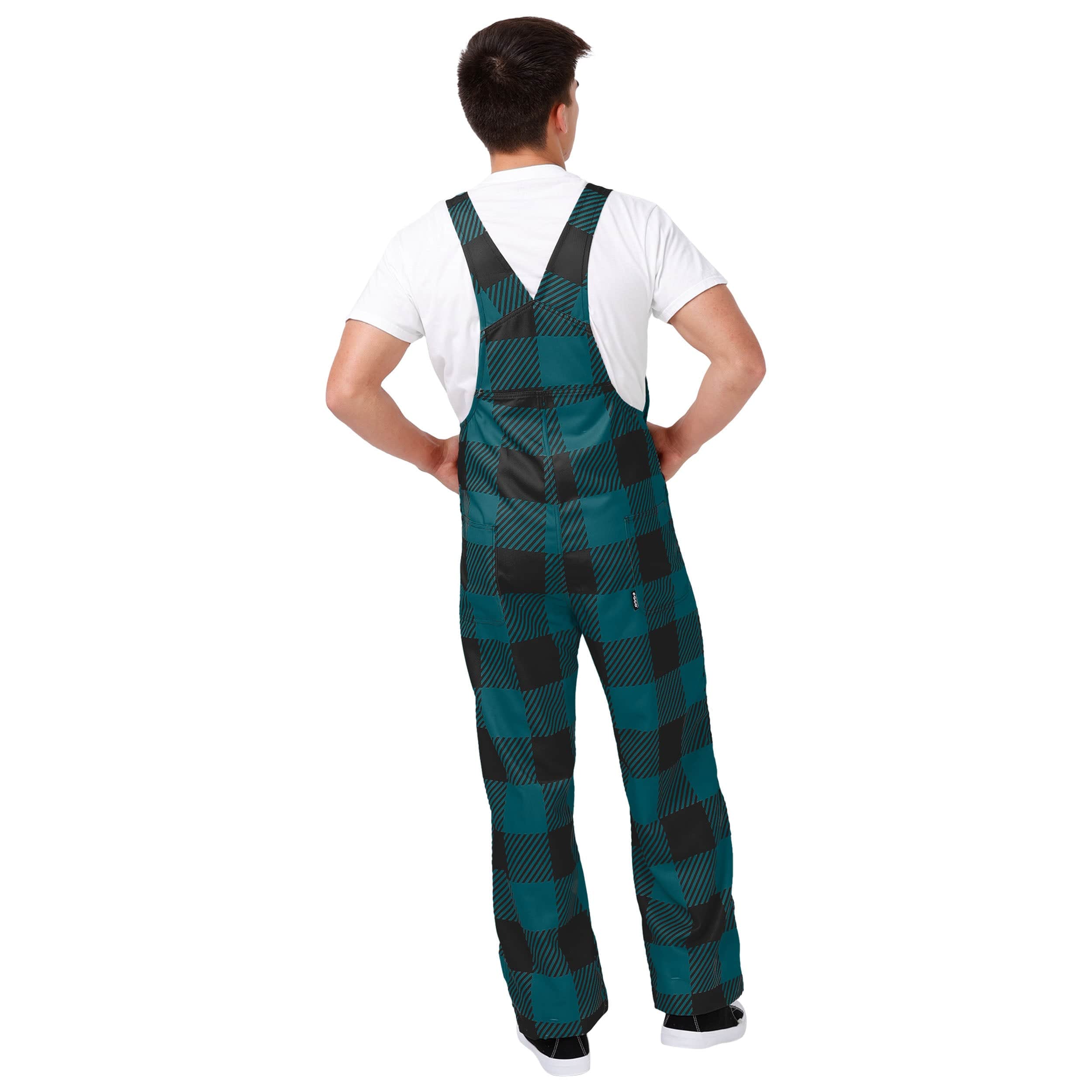 Philadelphia Eagles NFL Mens Plaid Bib Overalls - Image 2
