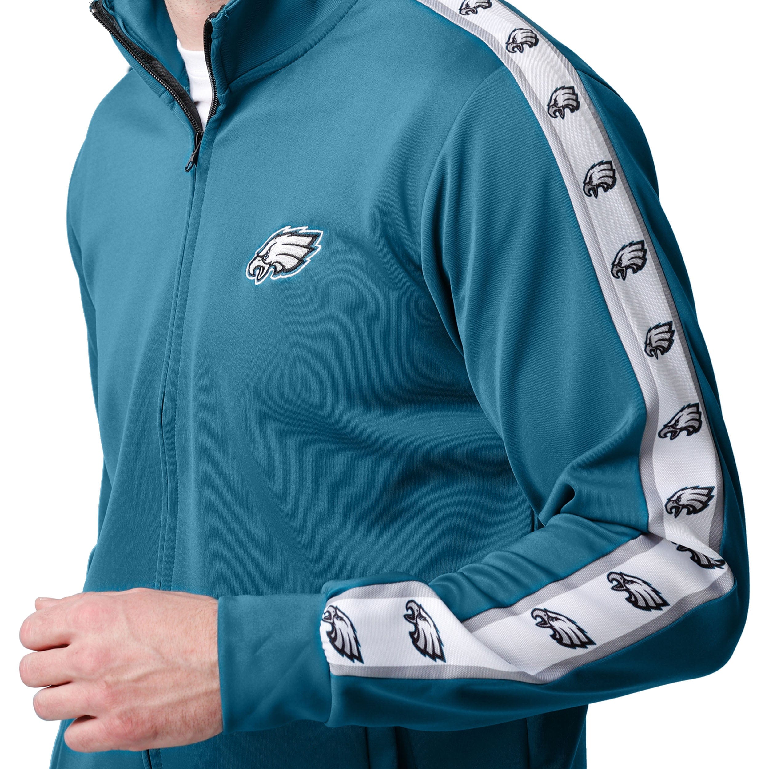 Philadelphia Eagles NFL Mens Stripe Logo Track Jacket - Image 3