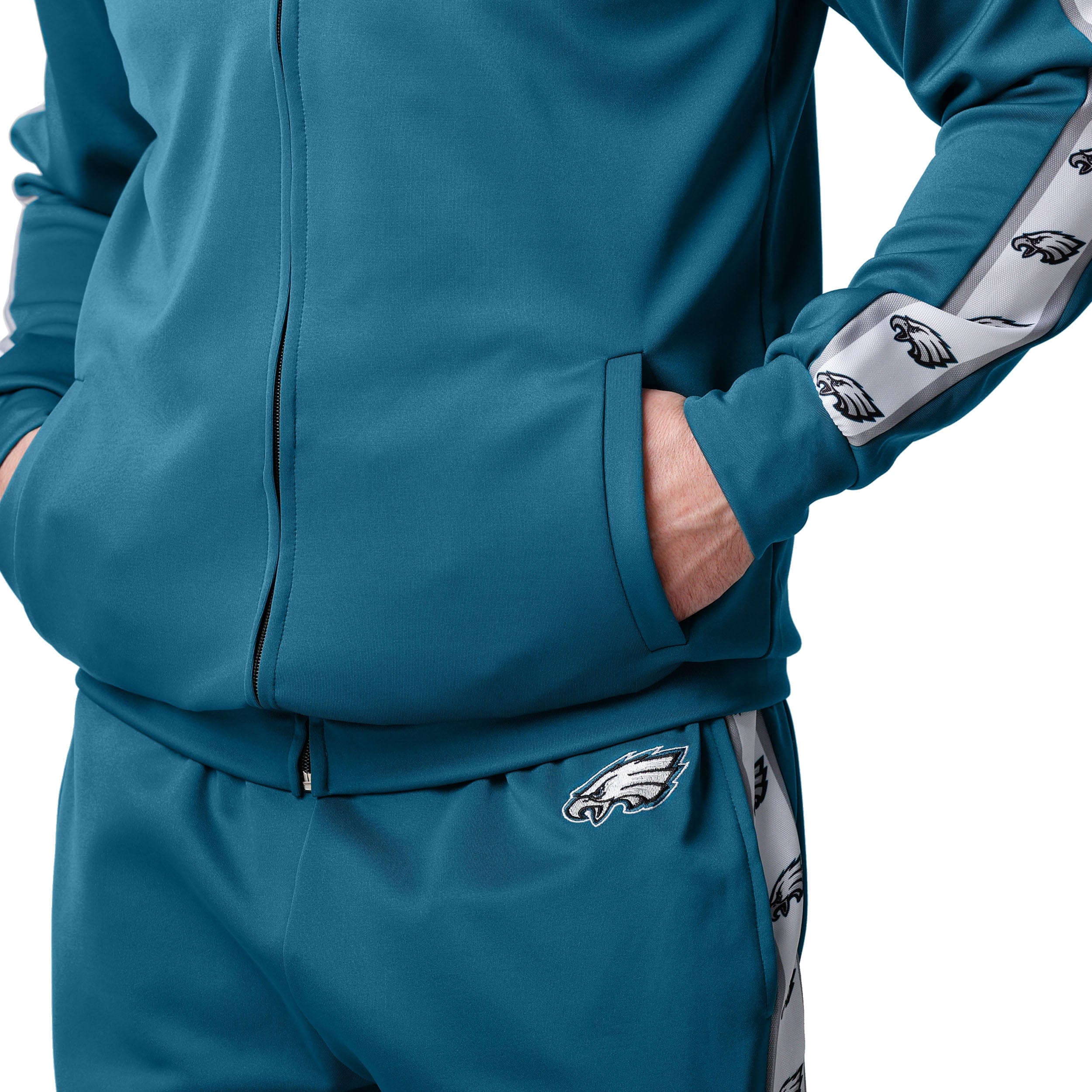 Philadelphia Eagles NFL Mens Stripe Logo Track Jacket - Image 4