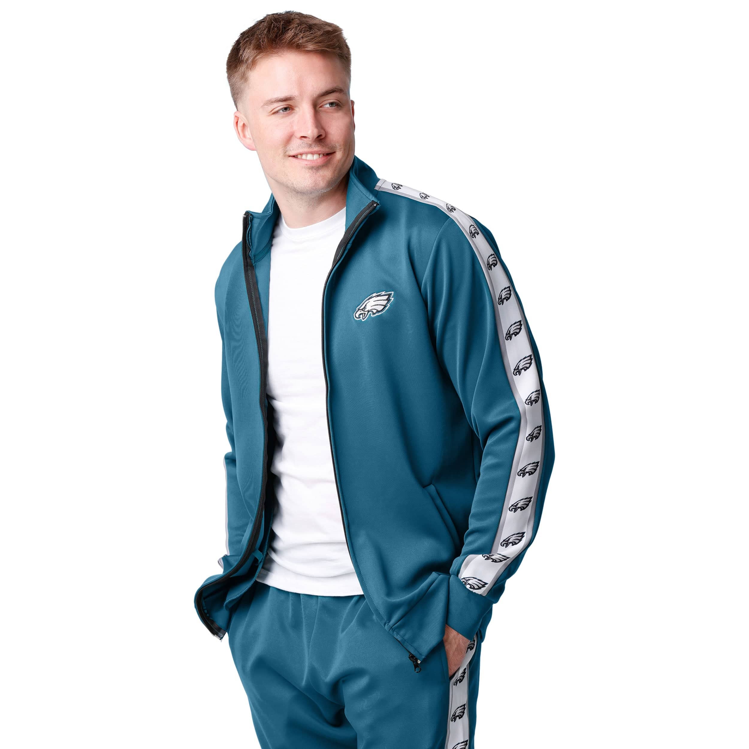 Philadelphia Eagles NFL Mens Stripe Logo Track Jacket - Image 5