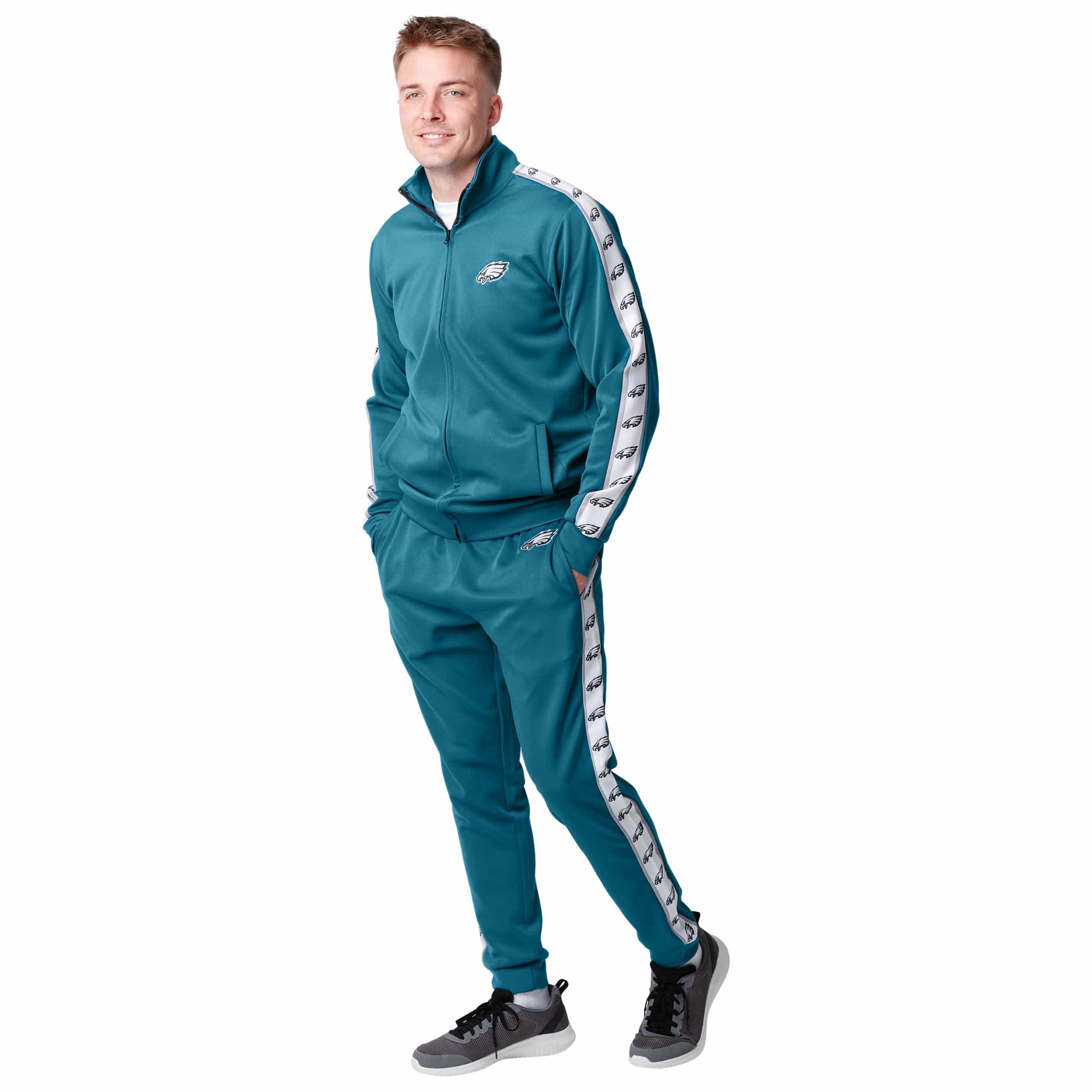 Philadelphia Eagles NFL Mens Stripe Logo Track Jacket - Image 7