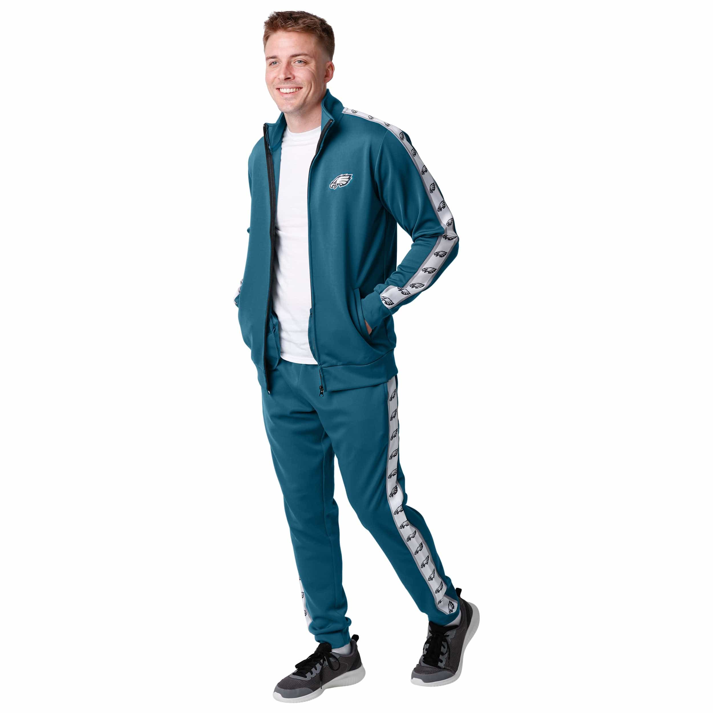 Philadelphia Eagles NFL Mens Stripe Logo Track Pants - Image 5