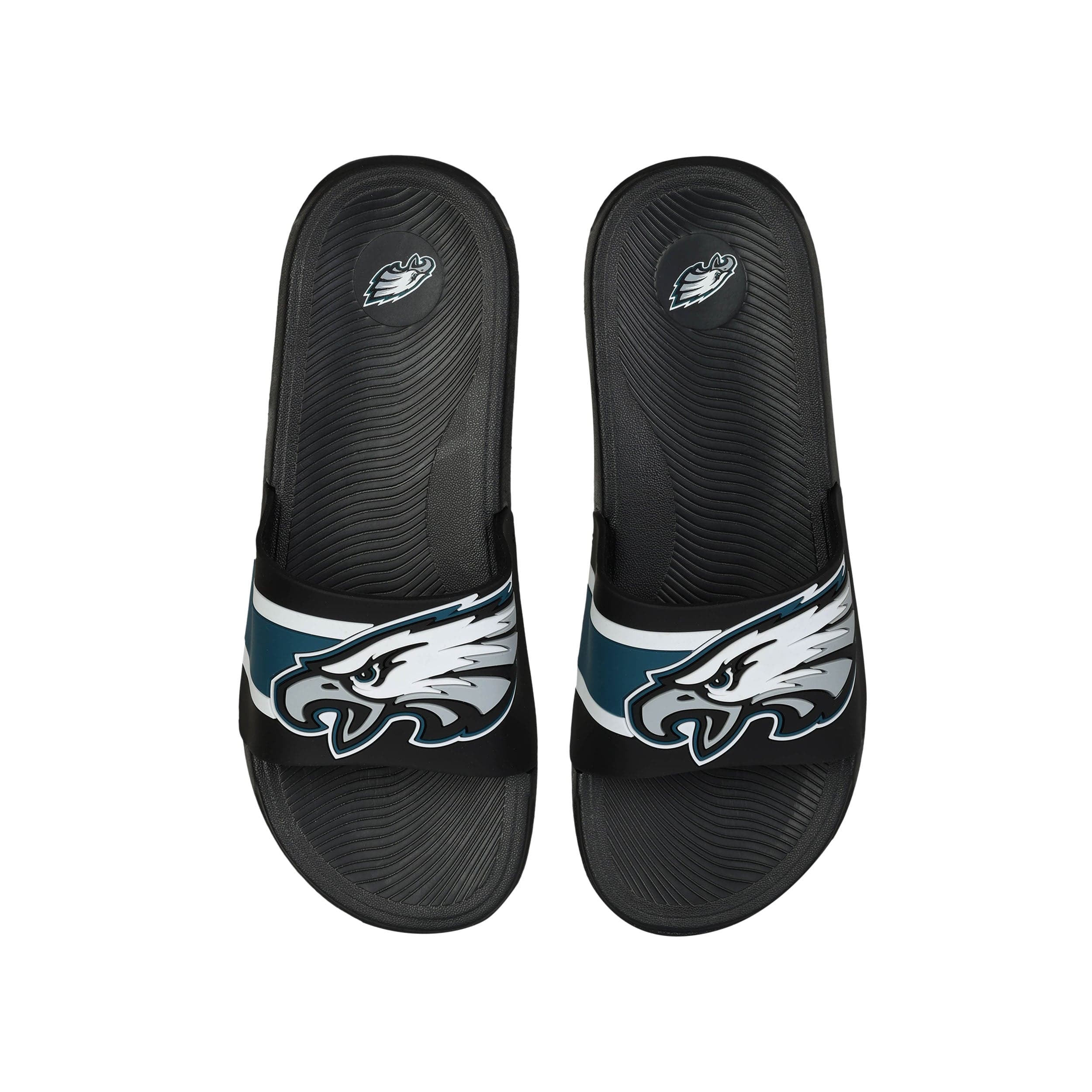 Philadelphia Eagles NFL Mens Striped Big Logo Raised Slide - Image 2
