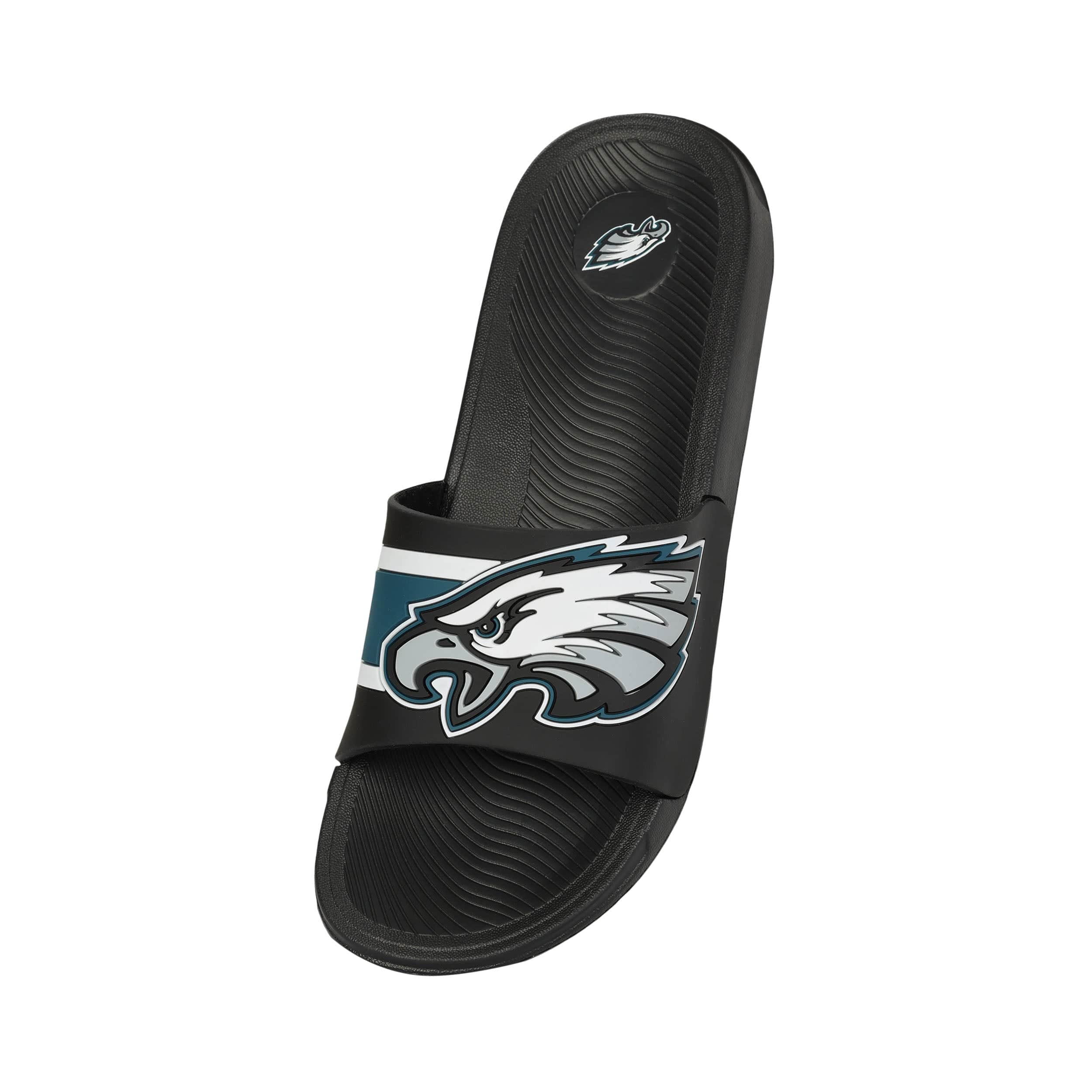Philadelphia Eagles NFL Mens Striped Big Logo Raised Slide - Image 3