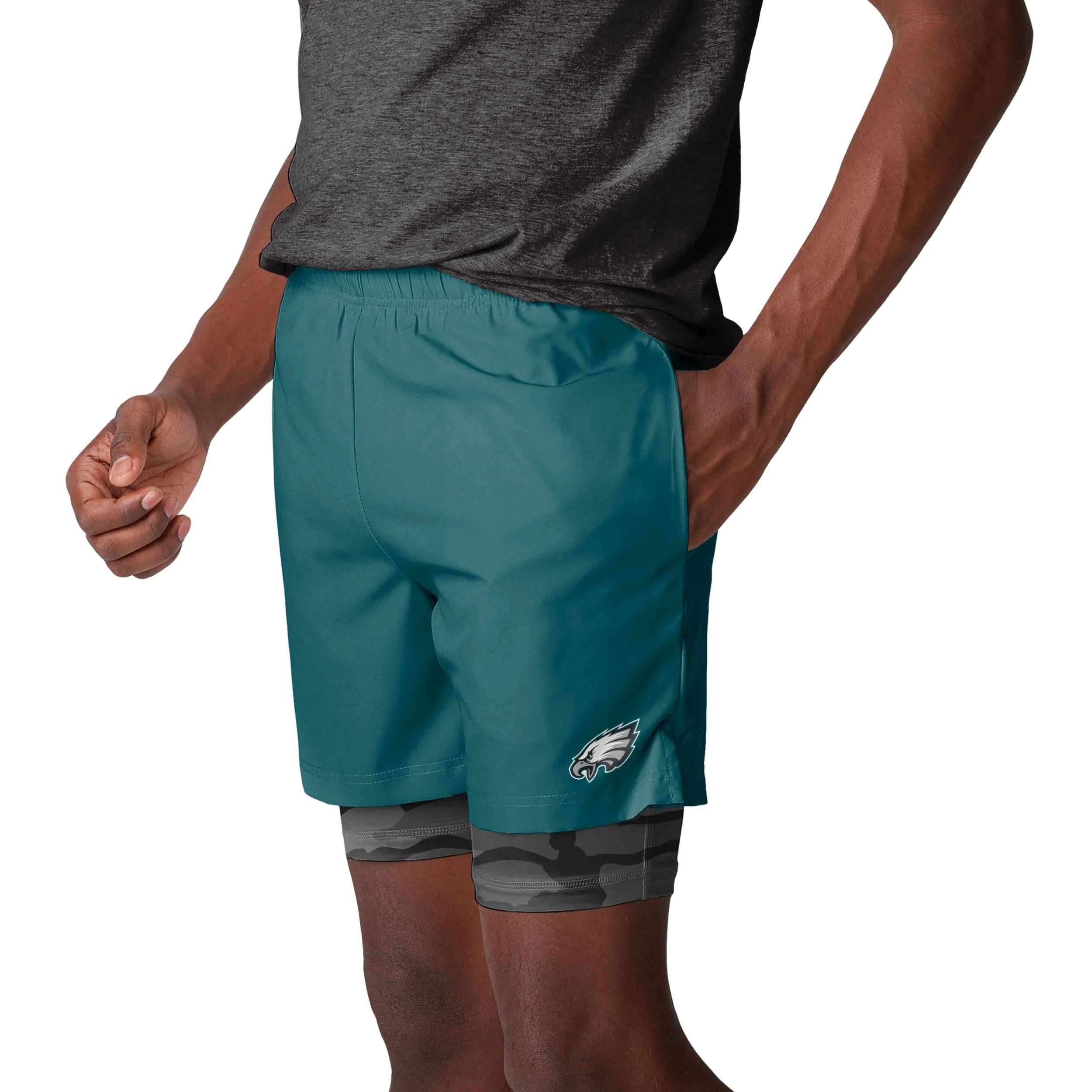 Philadelphia Eagles NFL Mens Team Color Camo Liner Shorts - Image 2