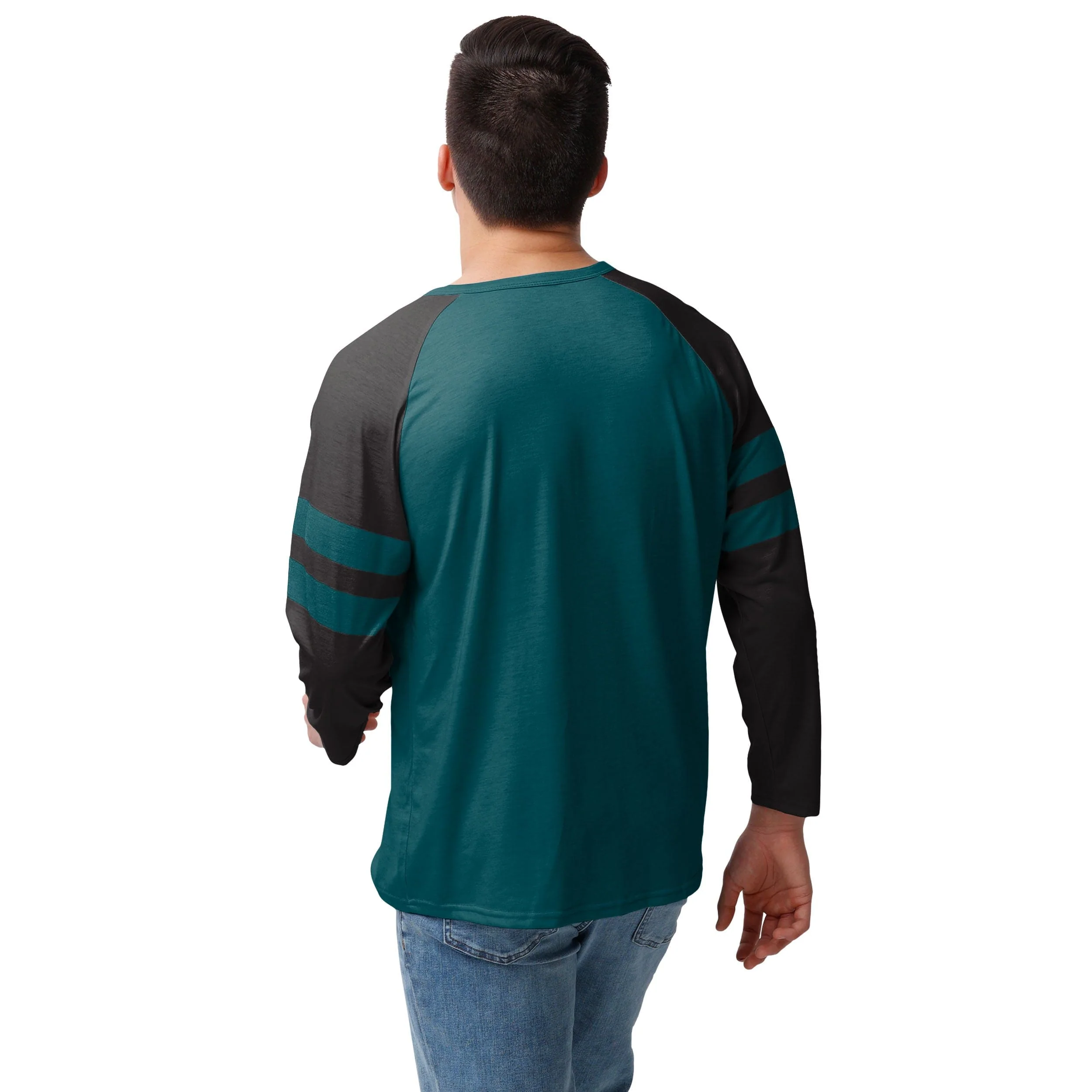 Philadelphia Eagles NFL Mens Team Stripe Wordmark Long Sleeve Henley - Image 3