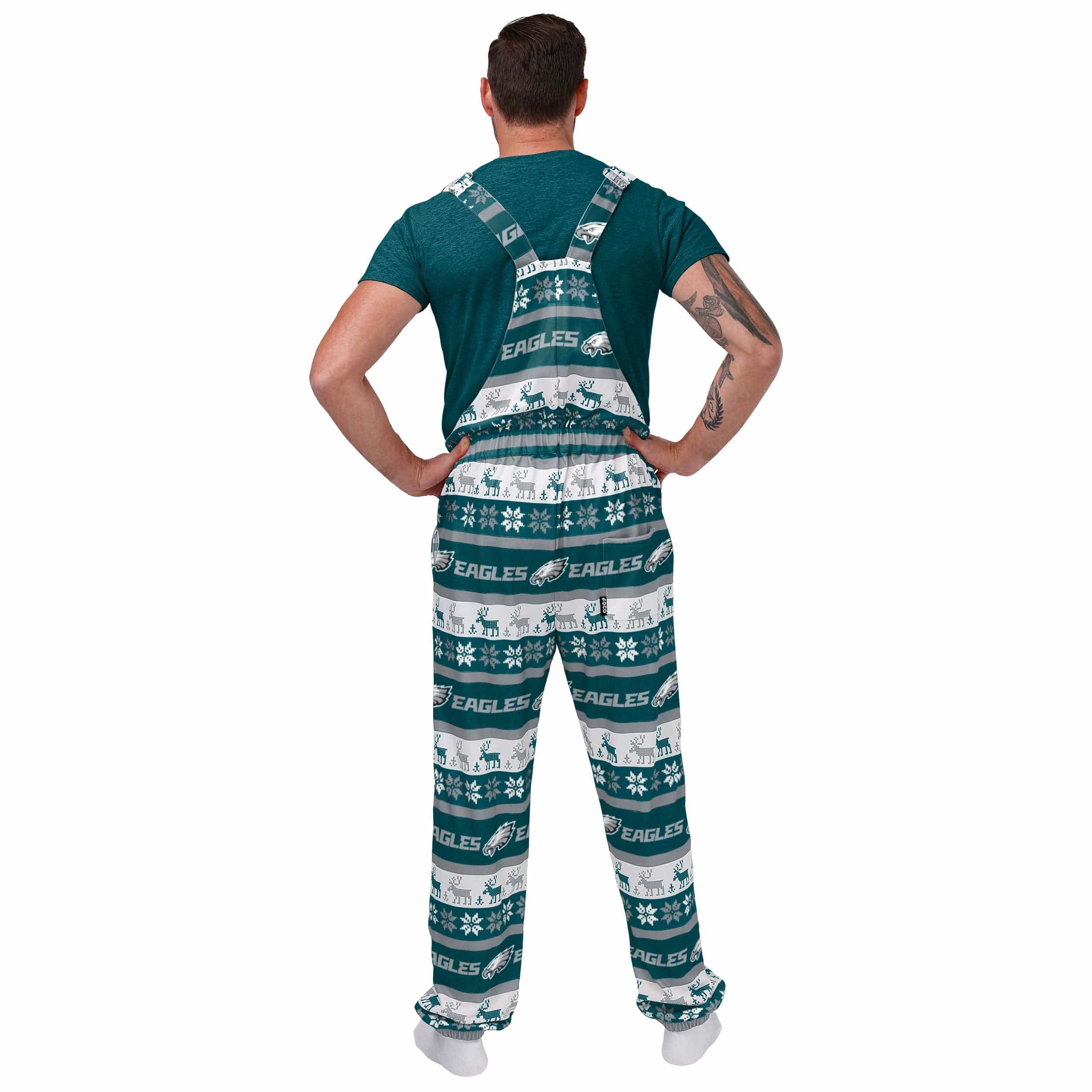 Philadelphia Eagles NFL Mens Ugly Home Gating Bib Overalls - Image 2